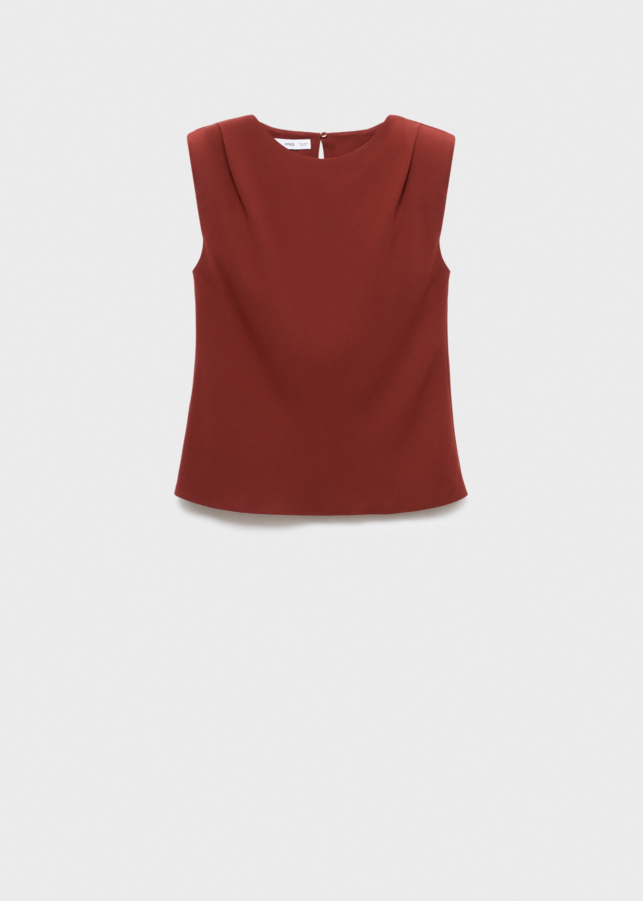 Ruched blouse with shoulder pads - Article without model, Burnt Orange. Ref: 17095803-00.