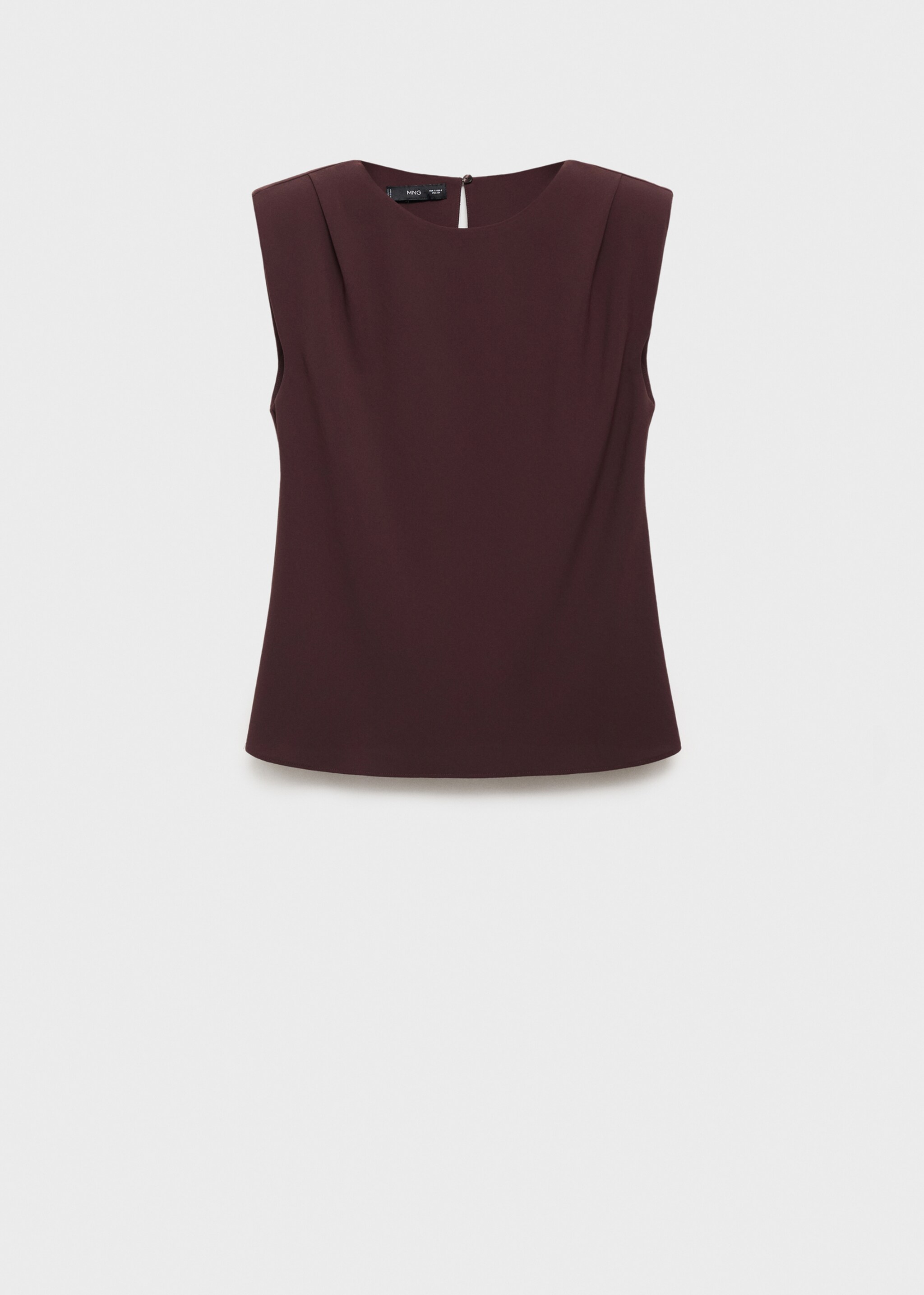 Ruched blouse with shoulder pads - Article without model, Chocolate. Ref: 17095803-00.