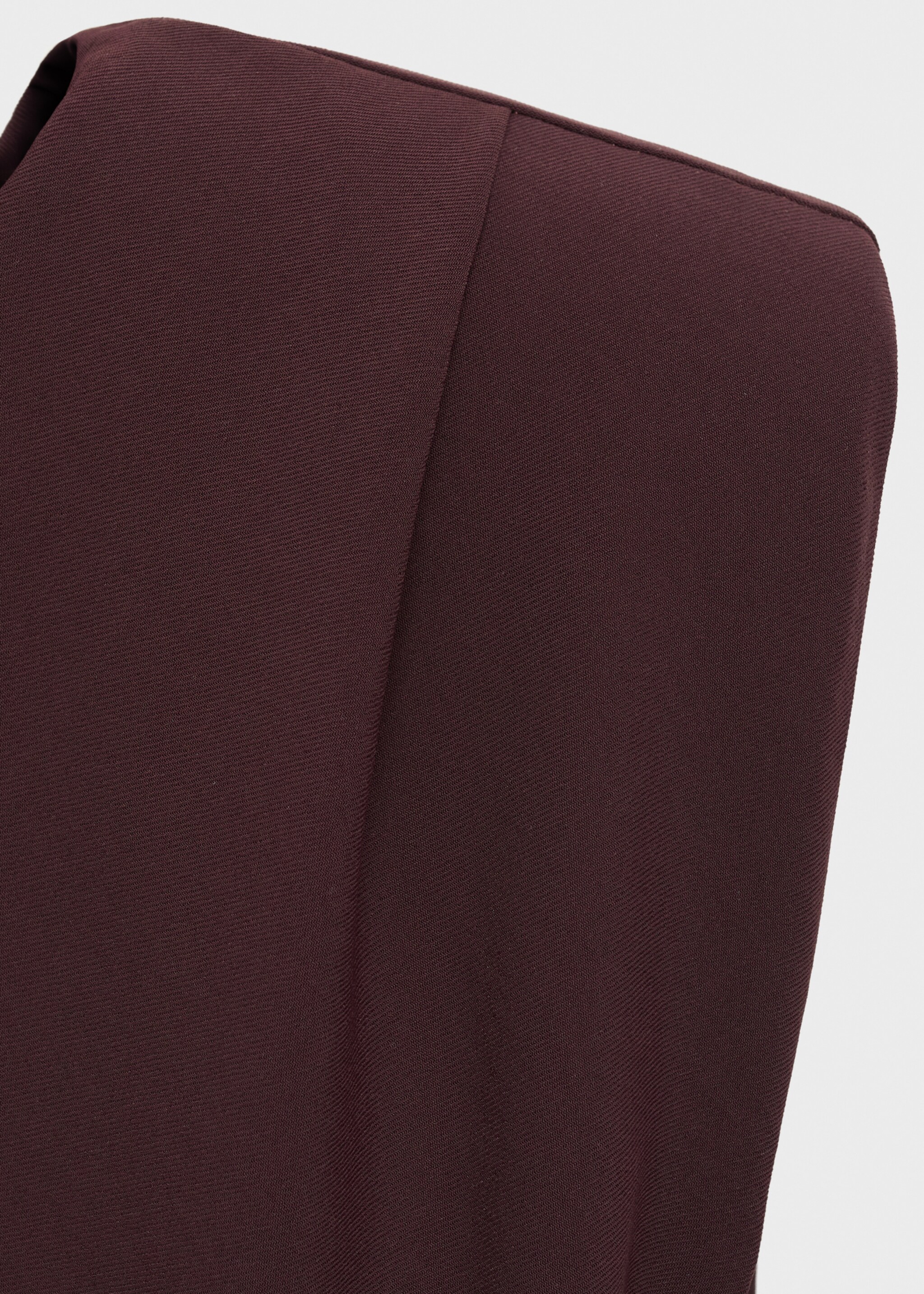 Ruched blouse with shoulder pads - Details of the article 0, Chocolate. Ref: 17095803-00.