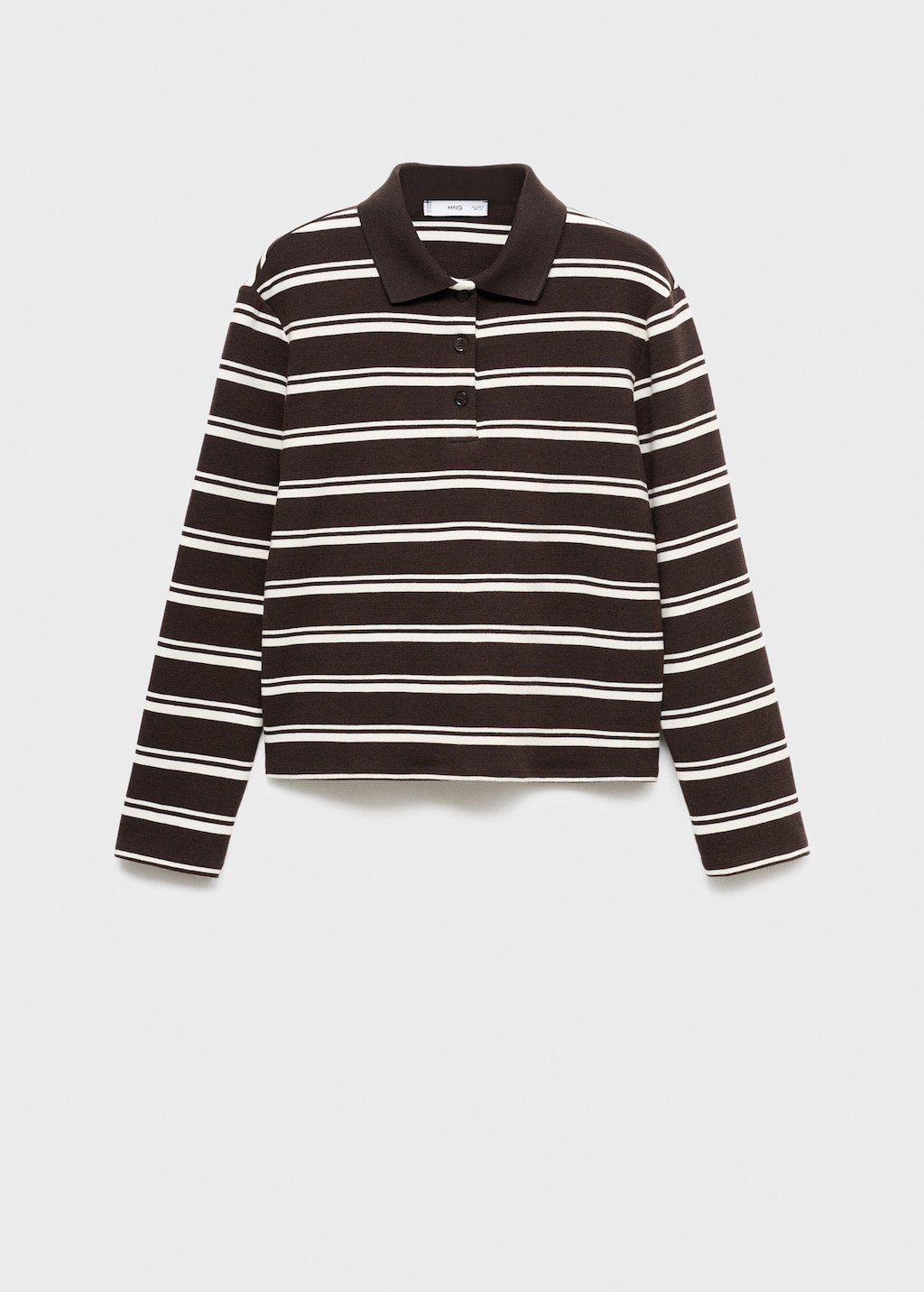 Striped polo-neck t-shirt