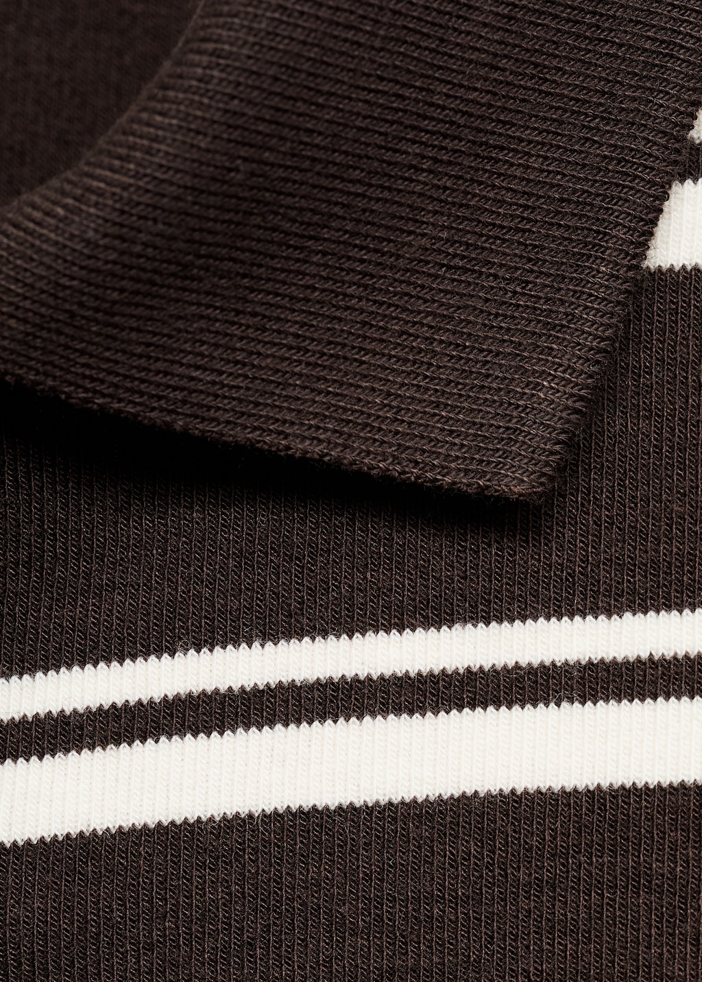 Striped polo-neck t-shirt