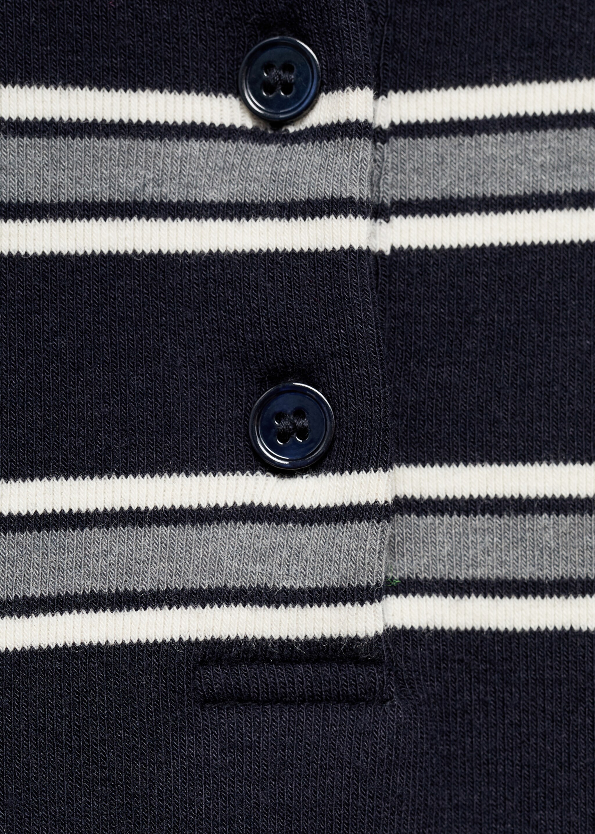 T-shirt col polo à rayures - Détail de l'article 0, Bleu marine. Ref: 17095805-00.