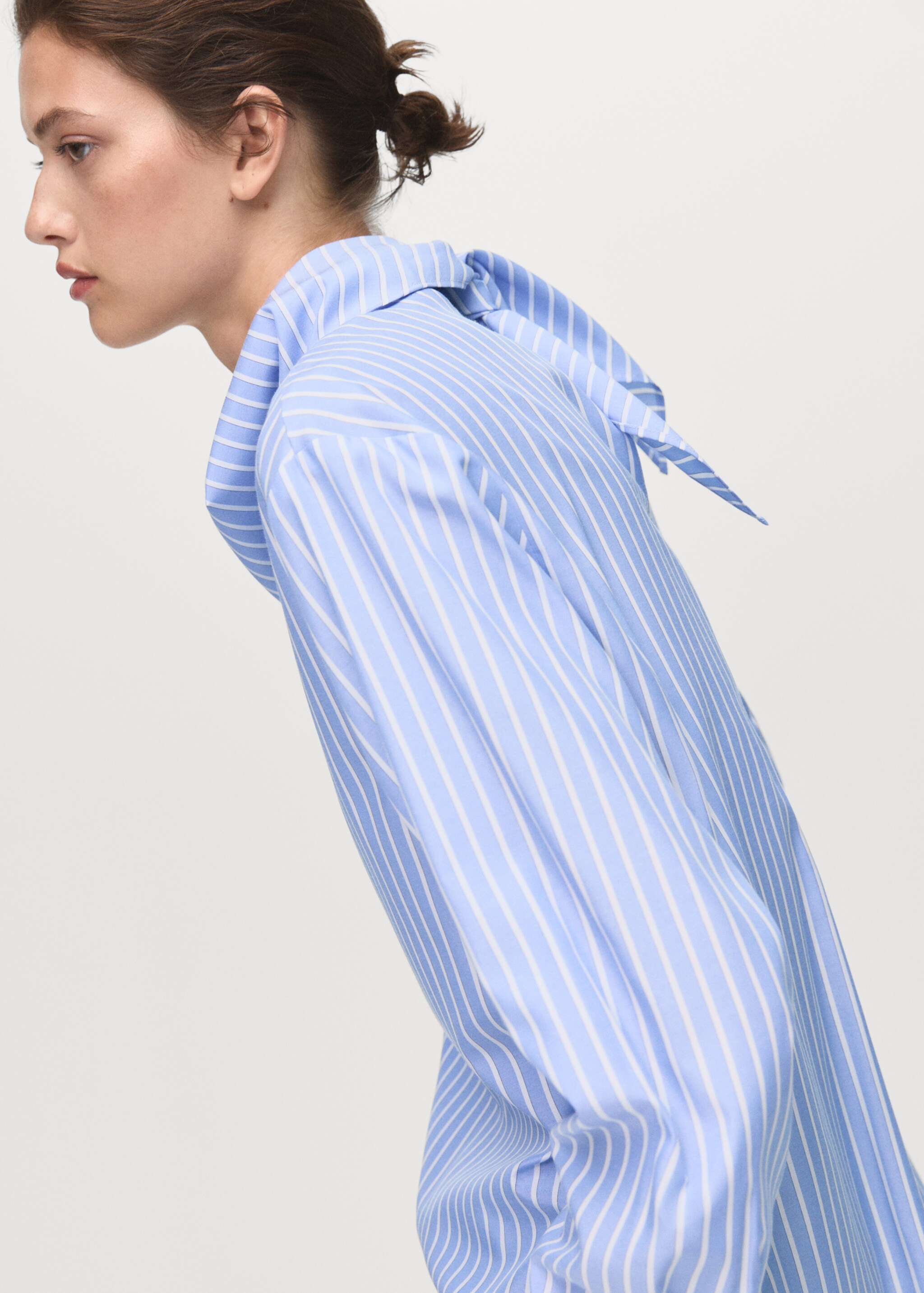 Blusa rayas pañuelo - Detalle del artículo 6, Azul celeste. Ref: 17095808-00.