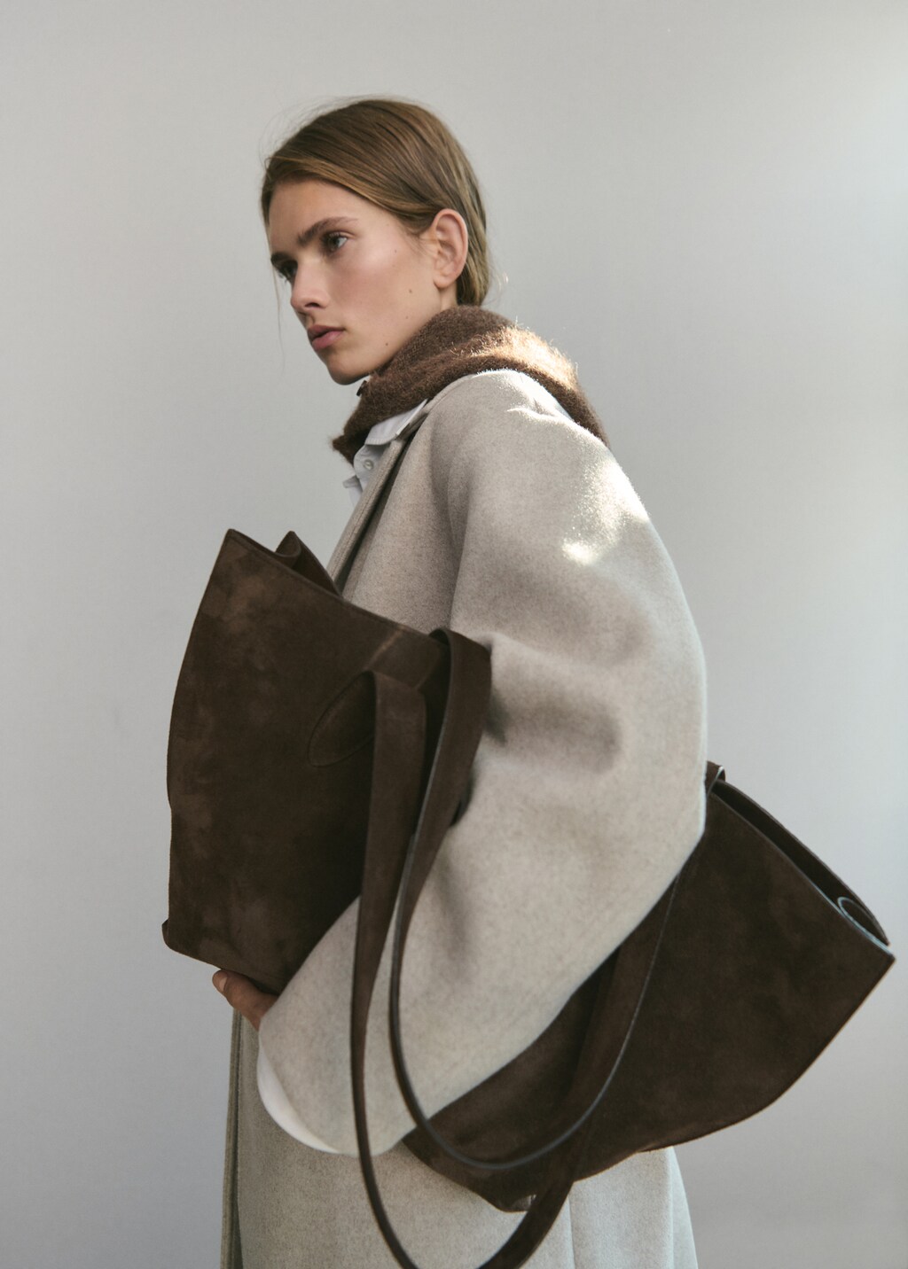 Double-breasted midi coat