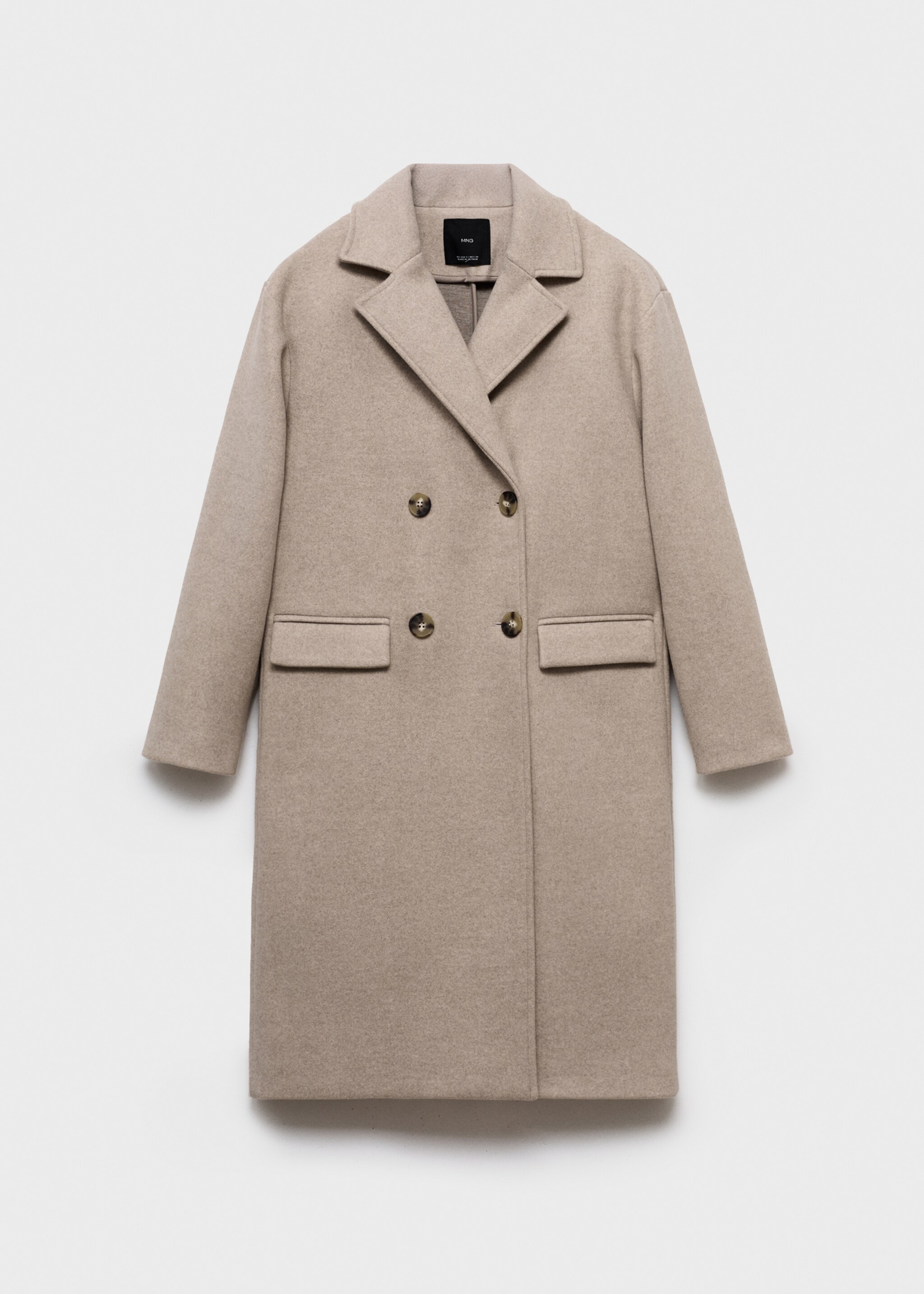 Double-breasted midi coat - Article without model, Medium Brown. Ref: 17095812-00.