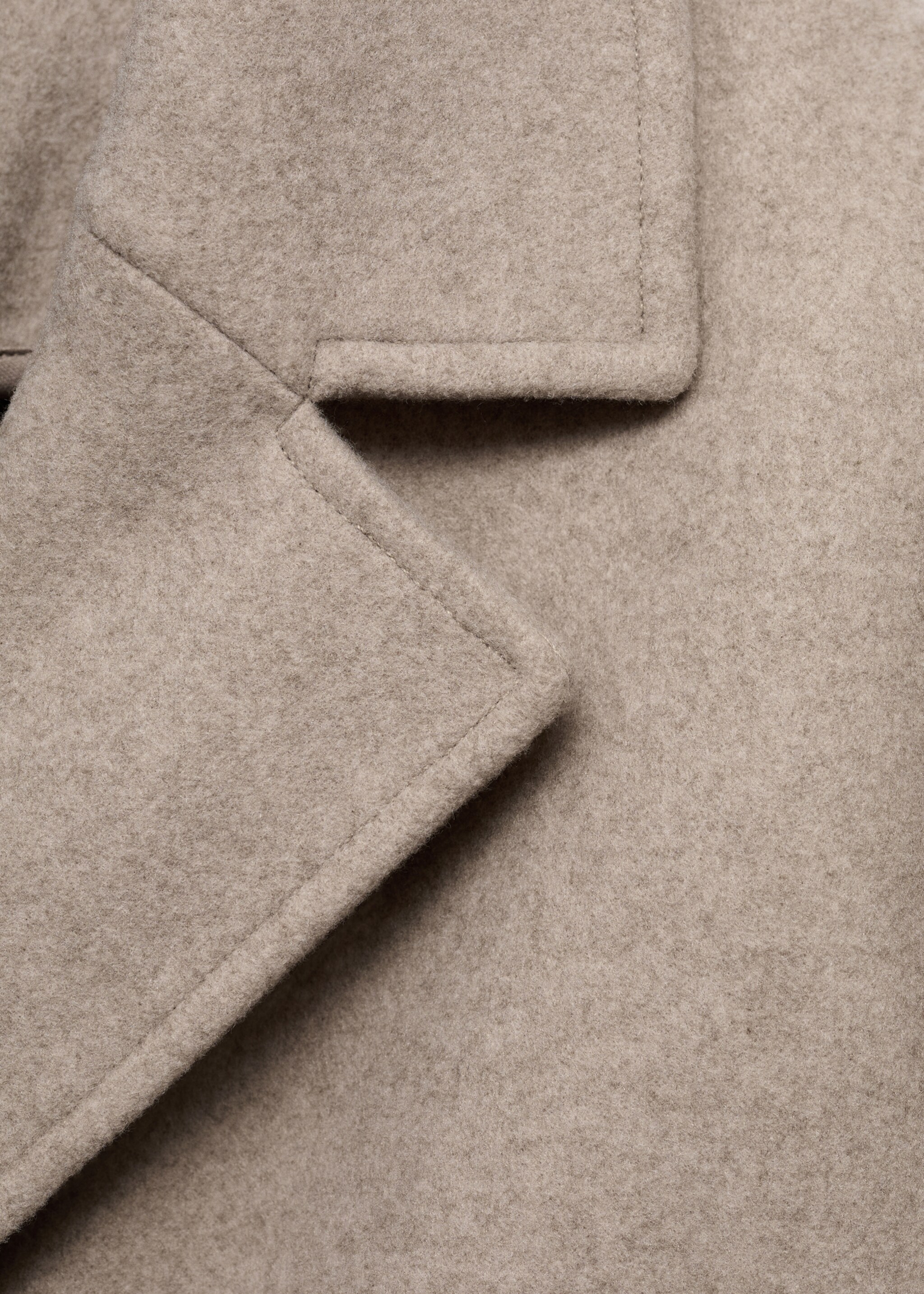 Double-breasted midi coat - Details of the article 8, Medium Brown. Ref: 17095812-00.