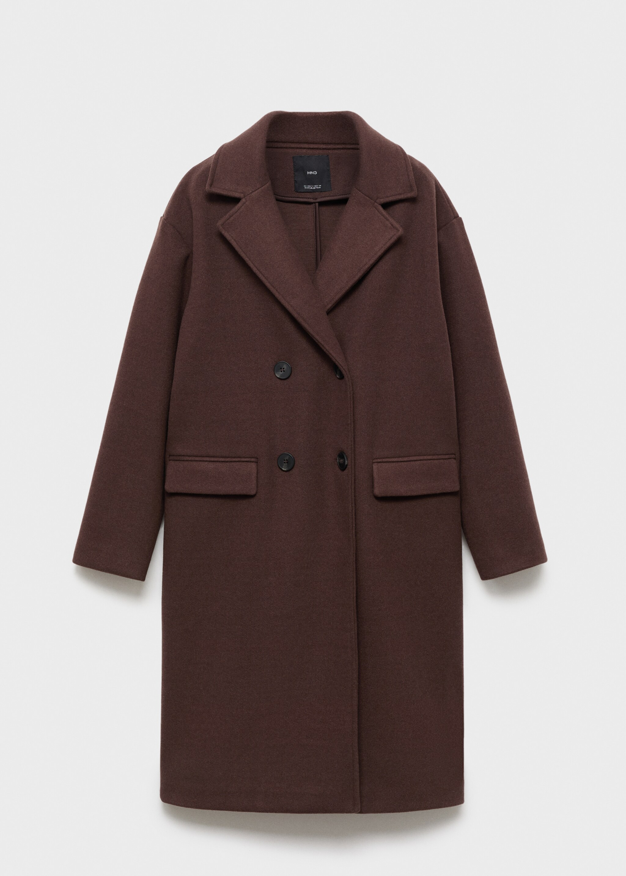 Double-breasted midi coat - Article without model, Brown. Ref: 17095812-00.