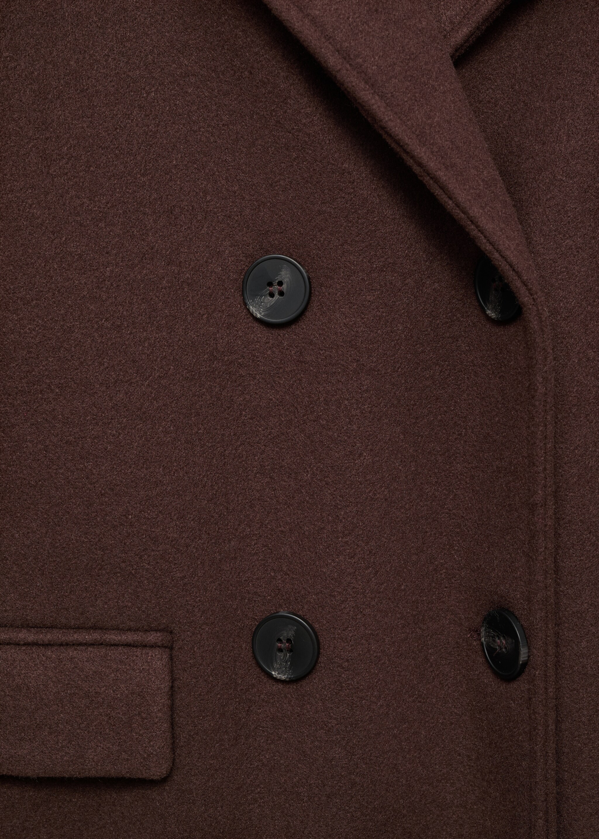 Double-breasted midi coat - Details of the article 0, Brown. Ref: 17095812-00.