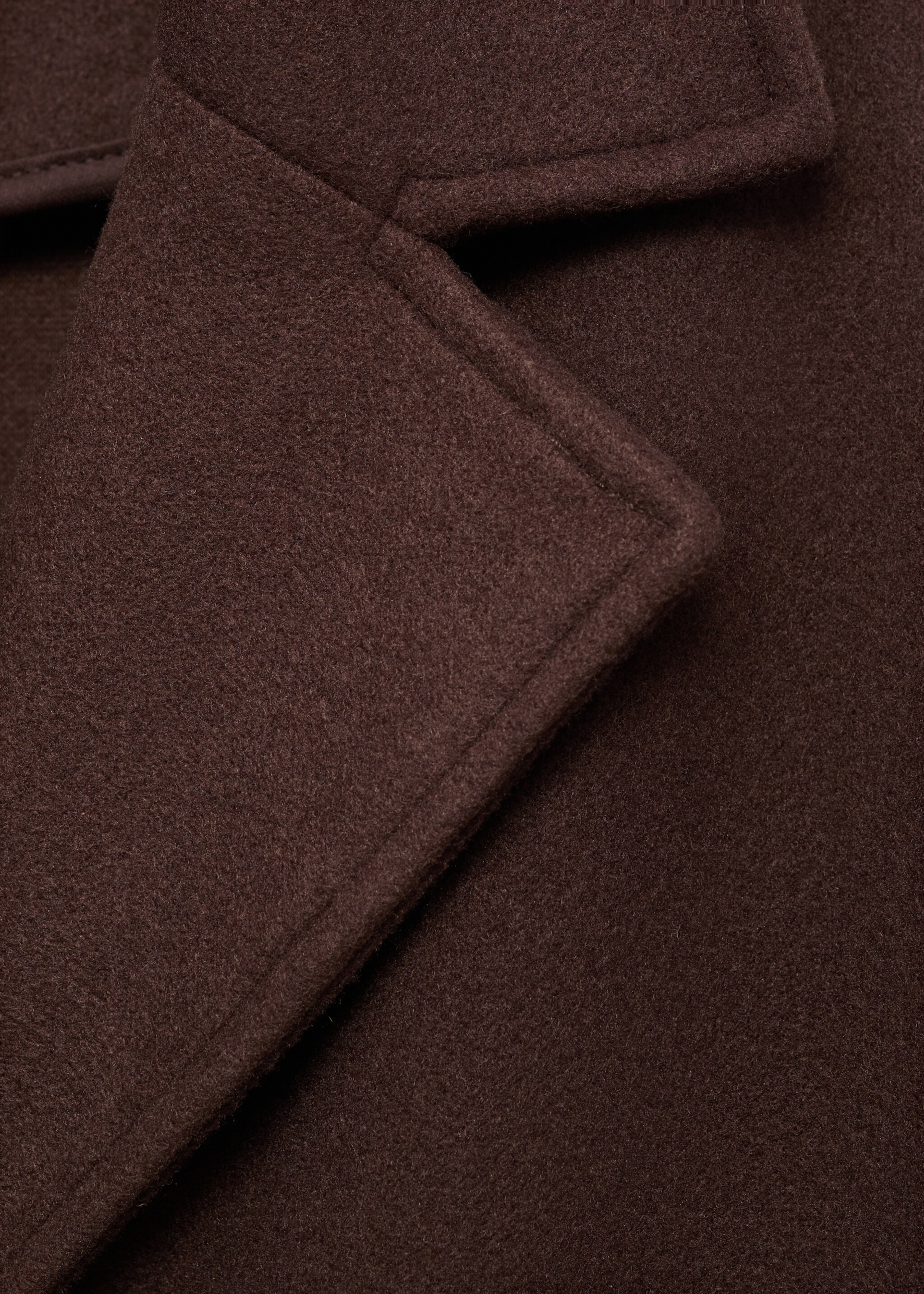 Double-breasted midi coat - Details of the article 8, Brown. Ref: 17095812-00.