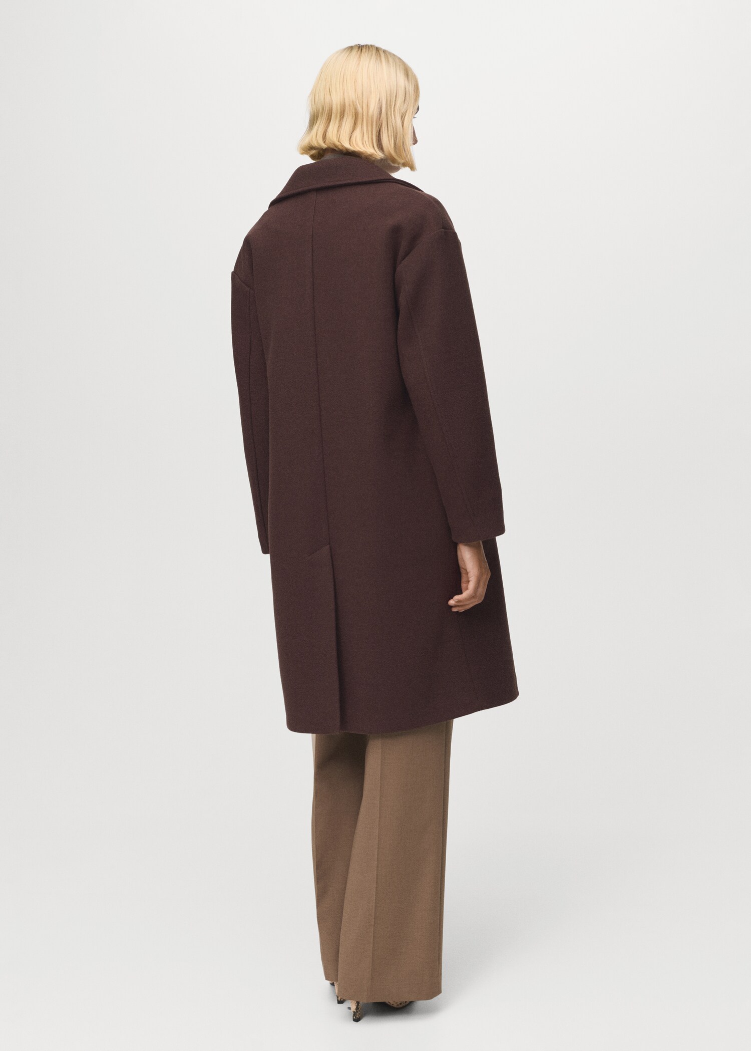 Double-breasted midi coat - Reverse of the article