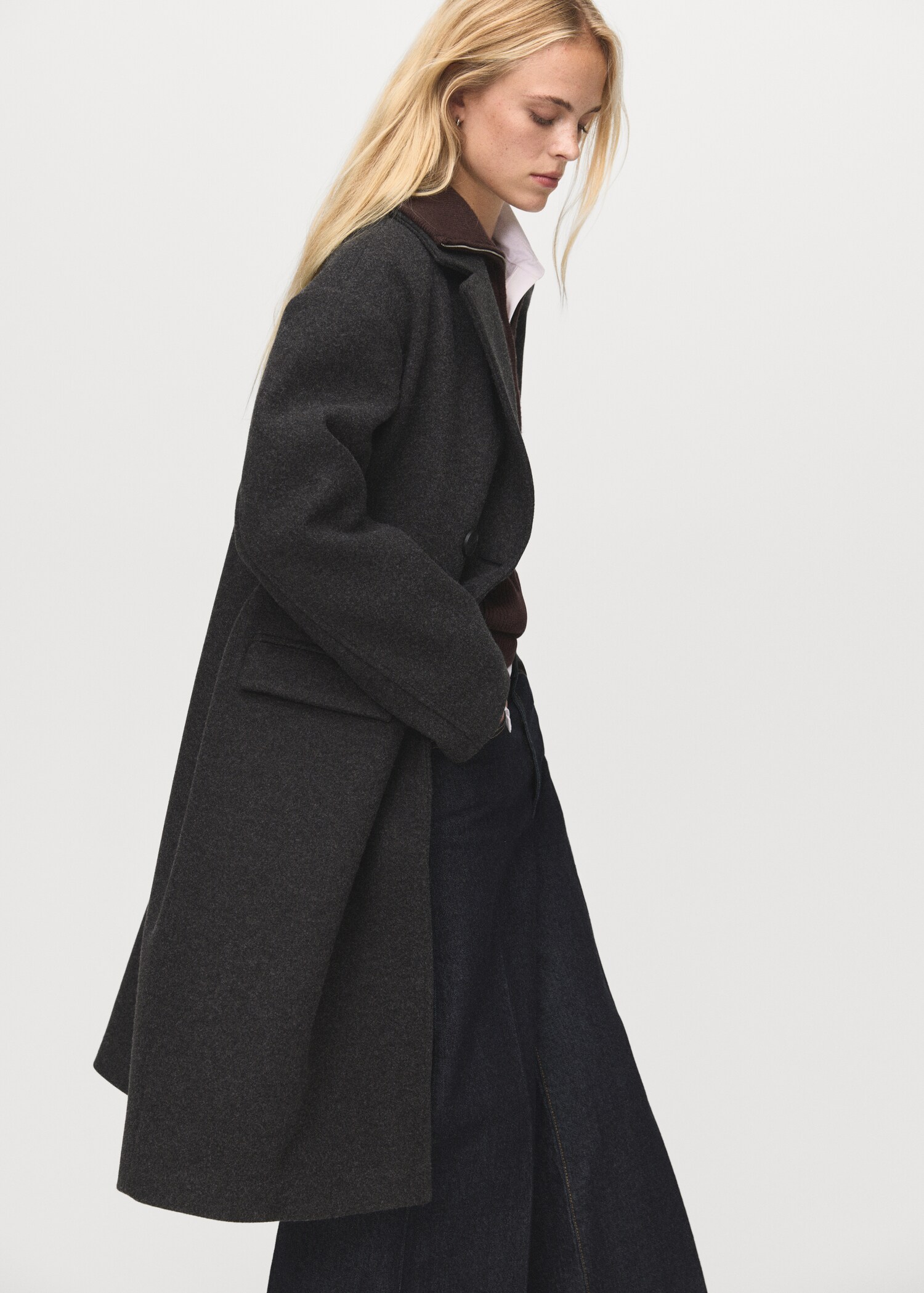 Double-breasted midi coat - Details of the article 2