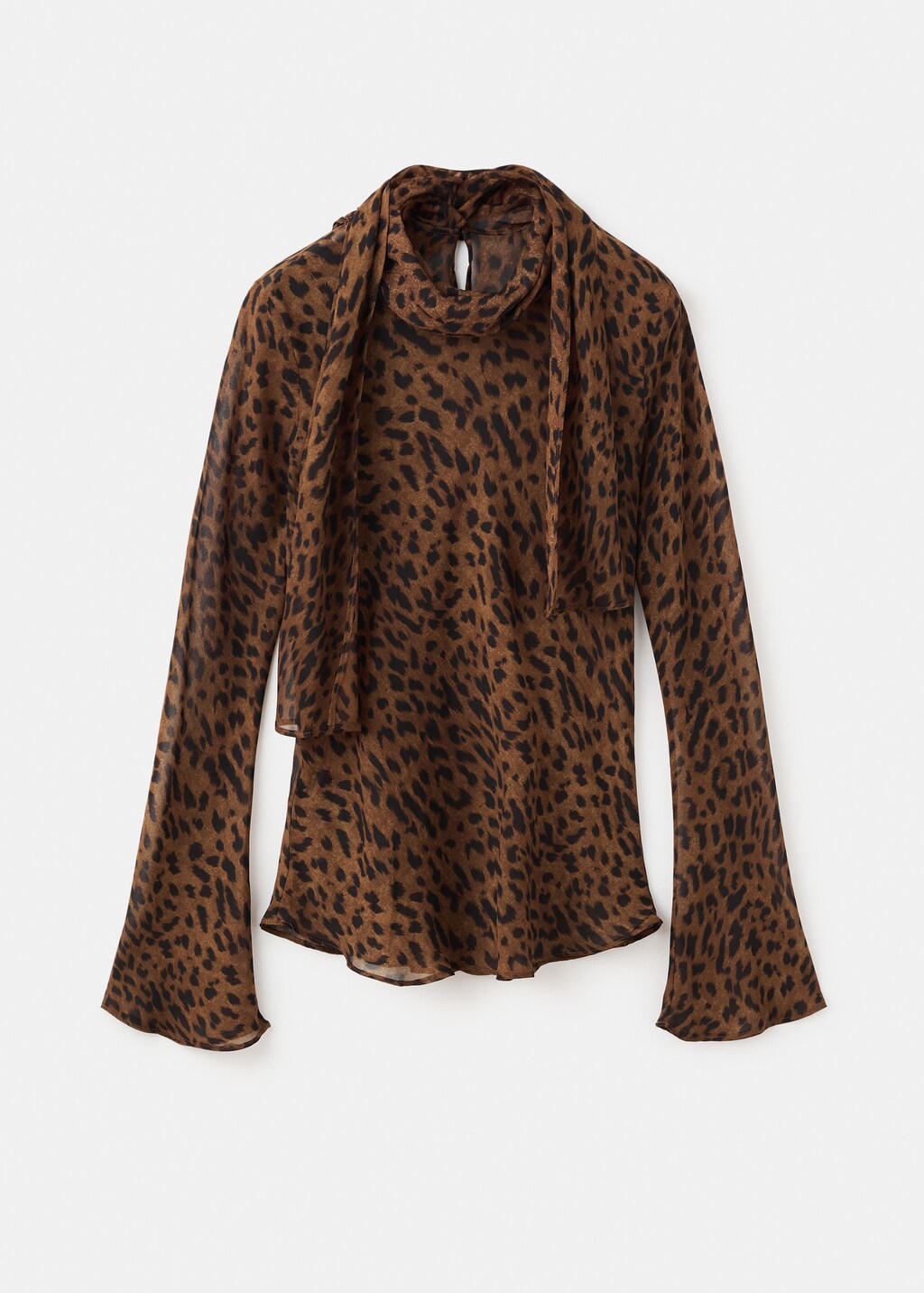 Leopard-print blouse with scarf - image 4