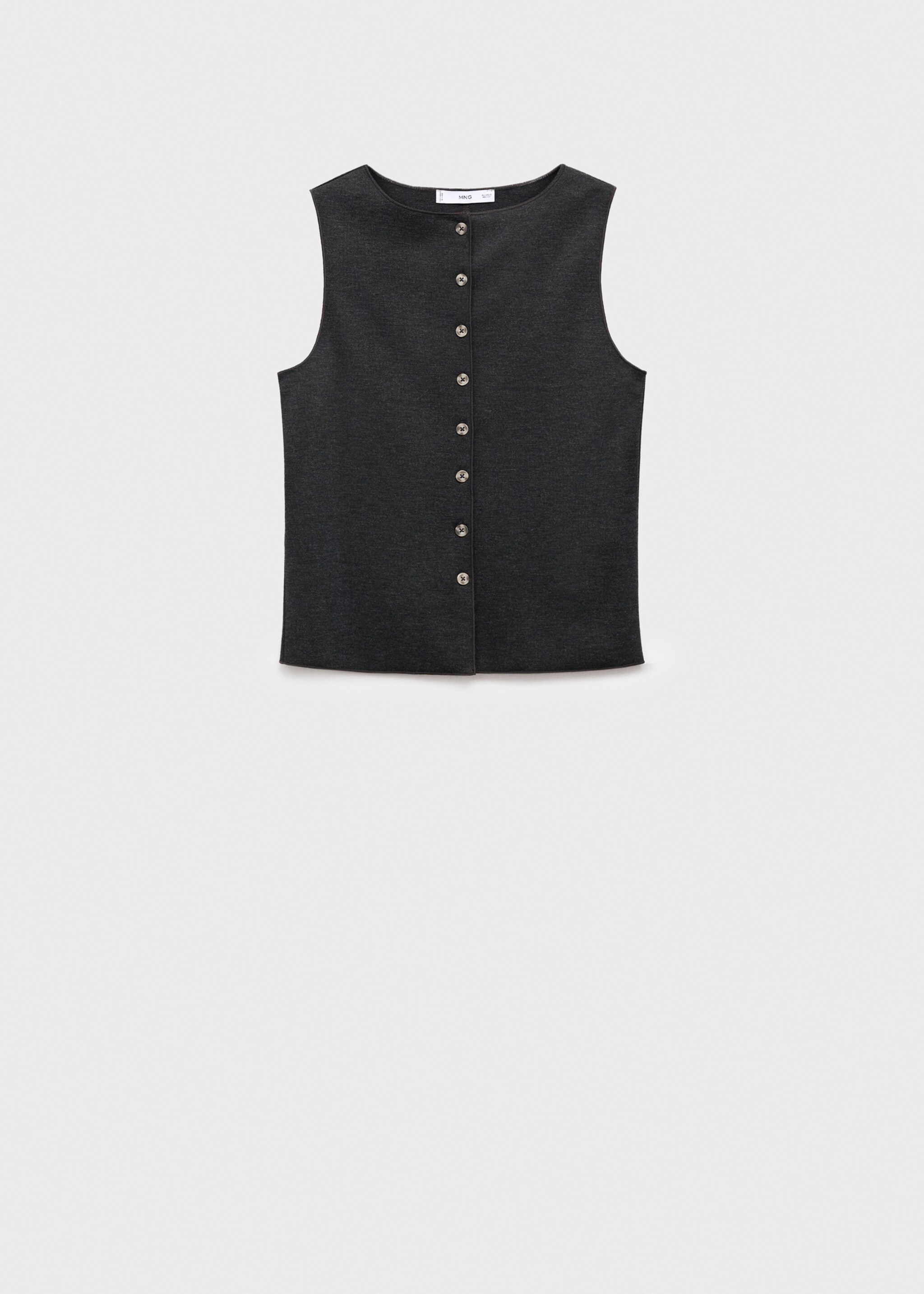 Round neck buttoned waistcoat - Article without model, Grey. Ref: 17095815-00.
