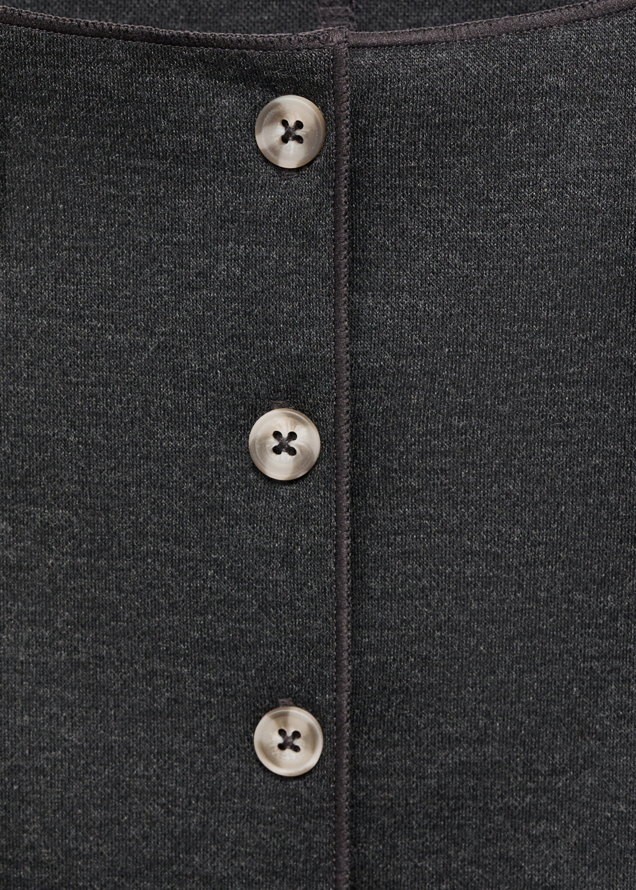 Round neck buttoned waistcoat - Details of the article 8, Grey. Ref: 17095815-00.