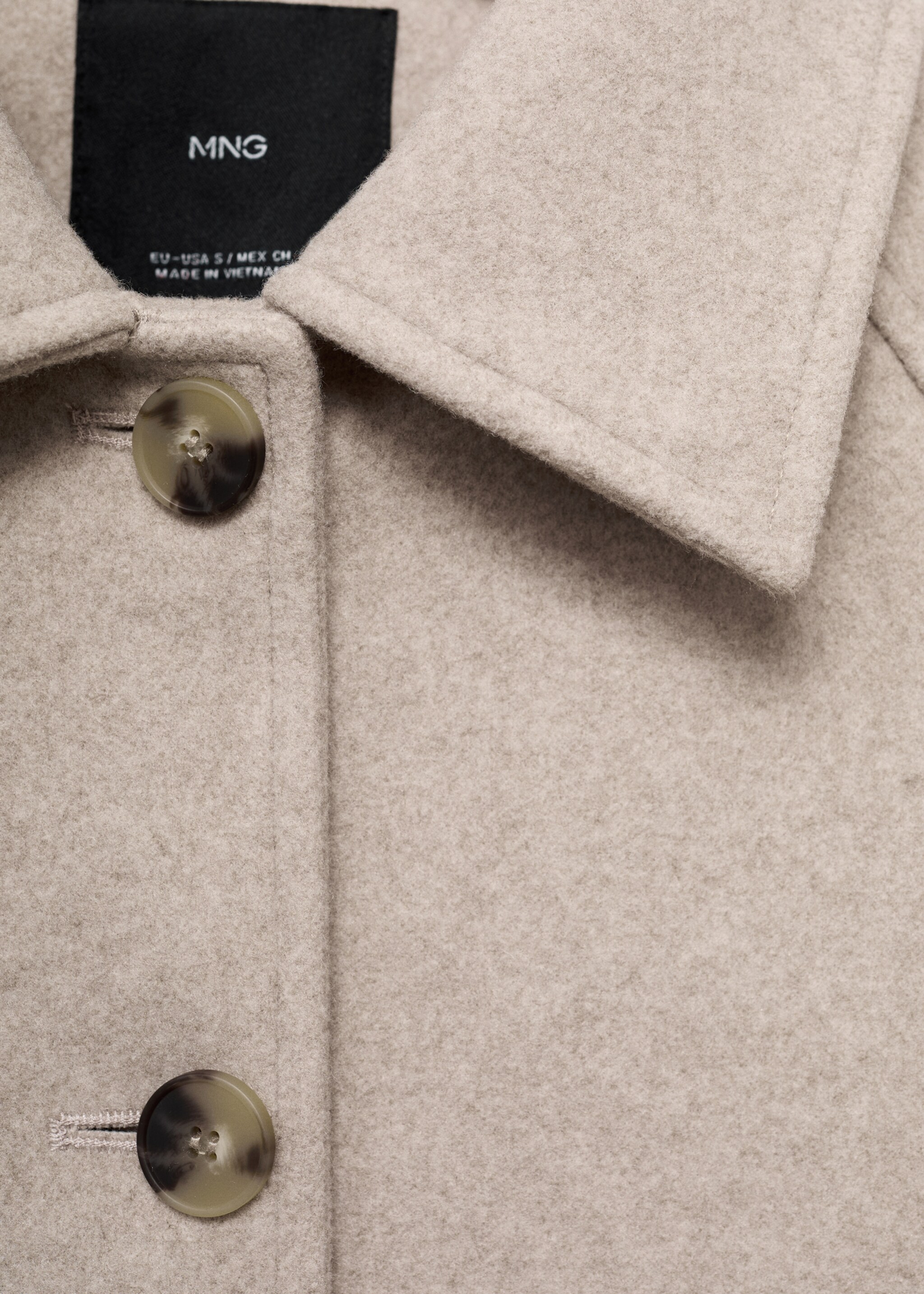 Coat jade - Details of the article 8, Medium Brown. Ref: 17095817-00.