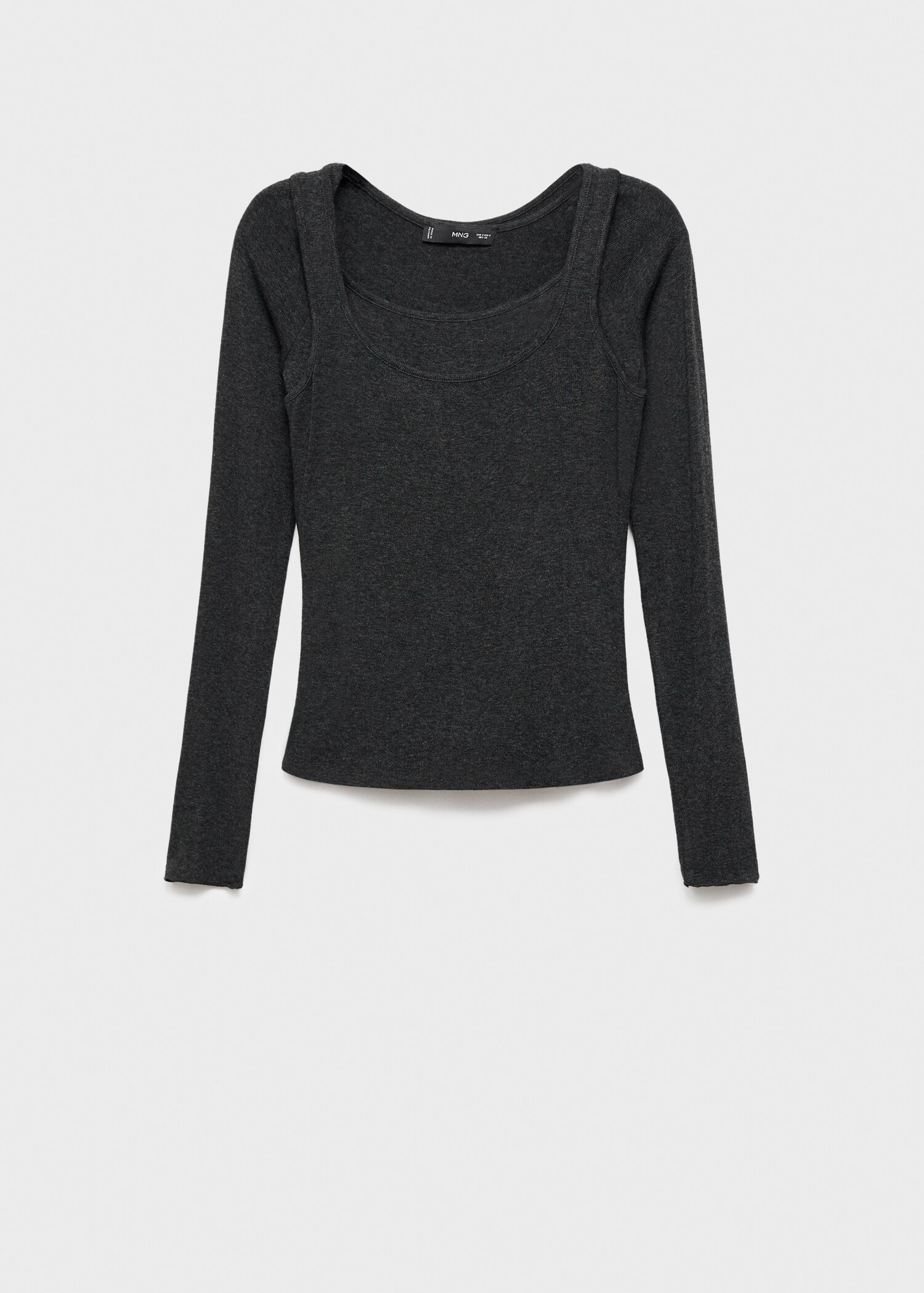 Pull en jersey combiné col rond - Article sans modèle