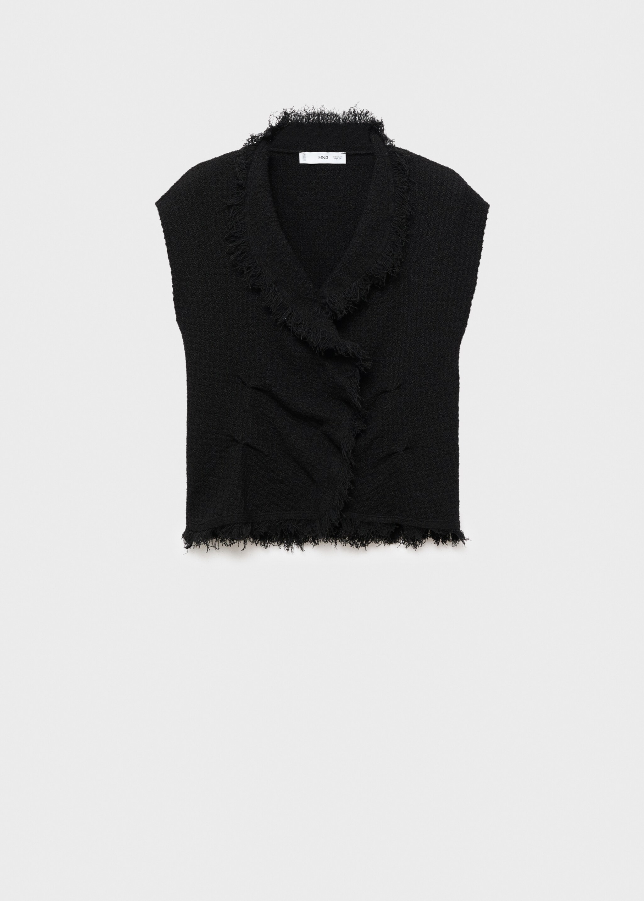 Top cache-cœur bords effilochés - Article sans modèle, Noir. Ref: 17095823-00.