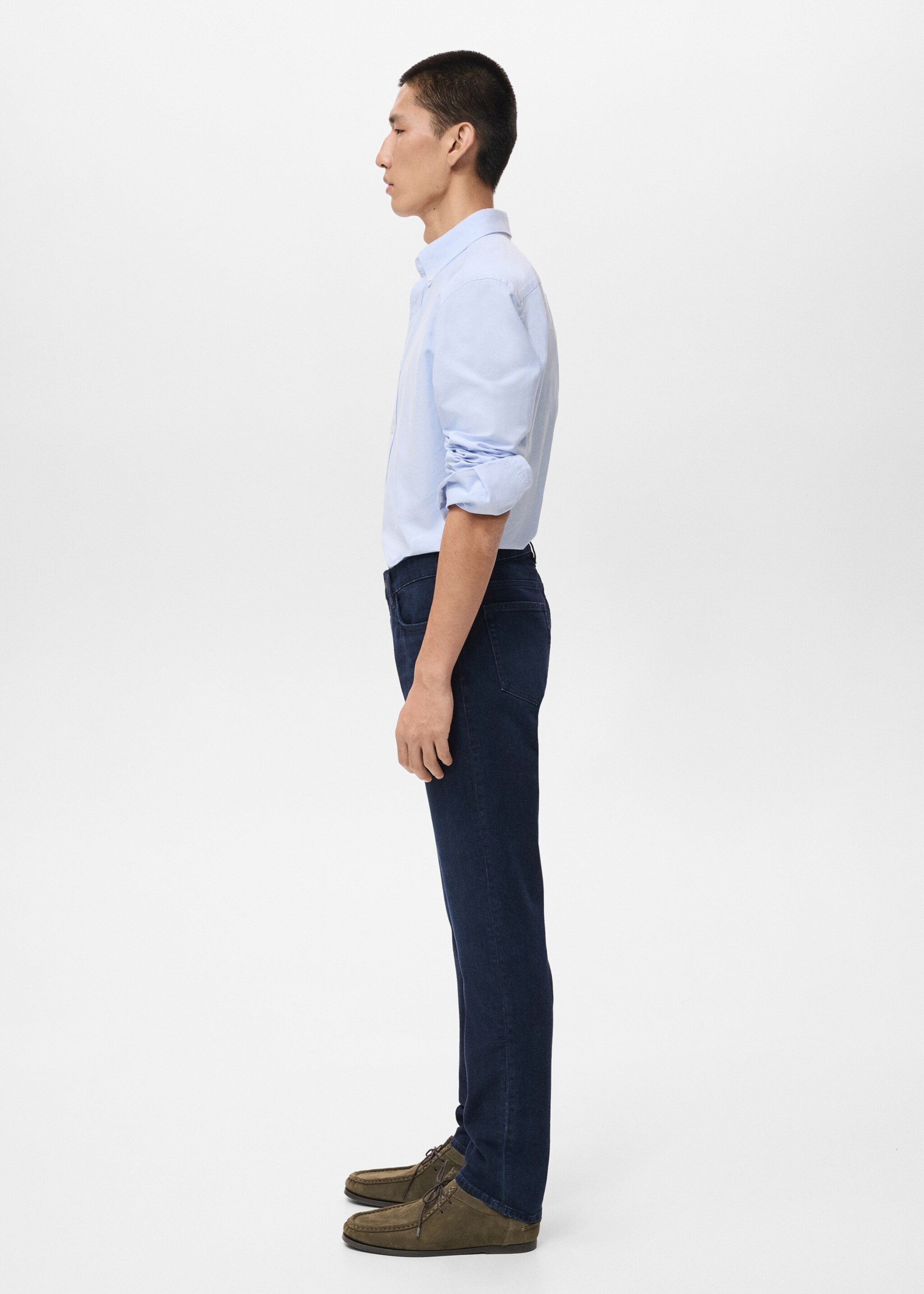 Veste slim-fit micro pied-de-poule - Détail de l'article 2, Bleu foncé intense. Ref: 17095968-00.