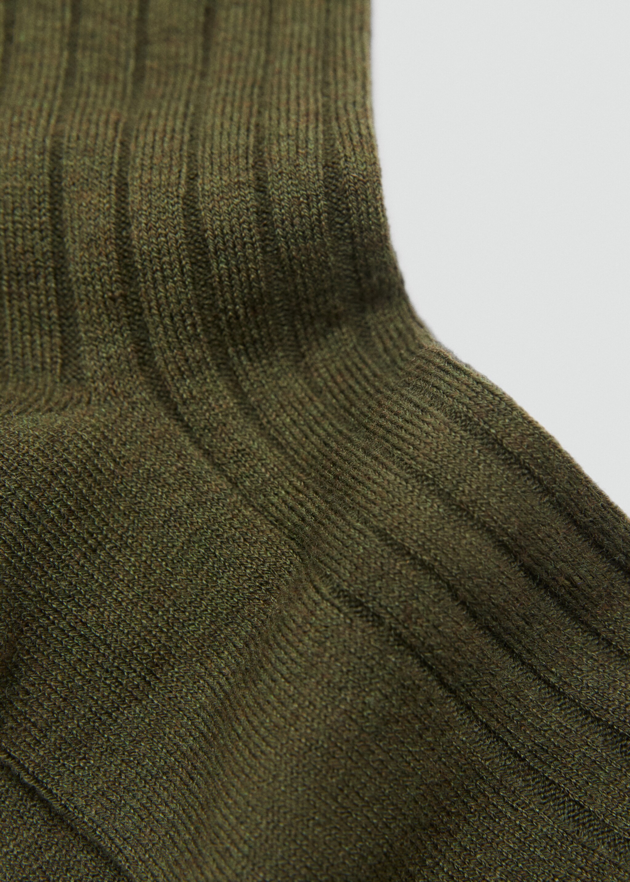 Ribbed wool blend socks - Medium plane, Medium Green. Ref: 17095971-00.