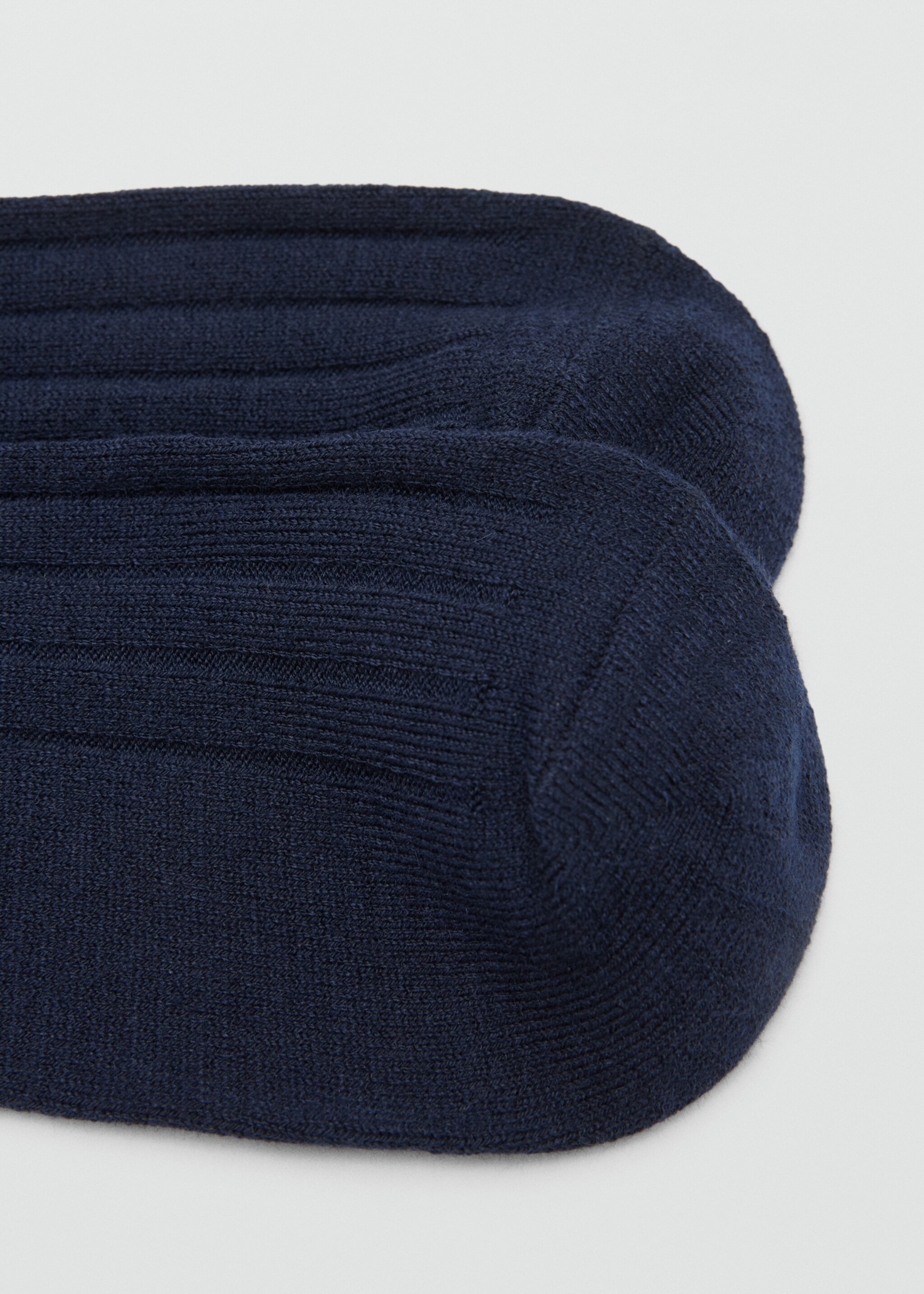 Ribbed wool blend socks - Details of the article 1, Navy. Ref: 17095971-00.