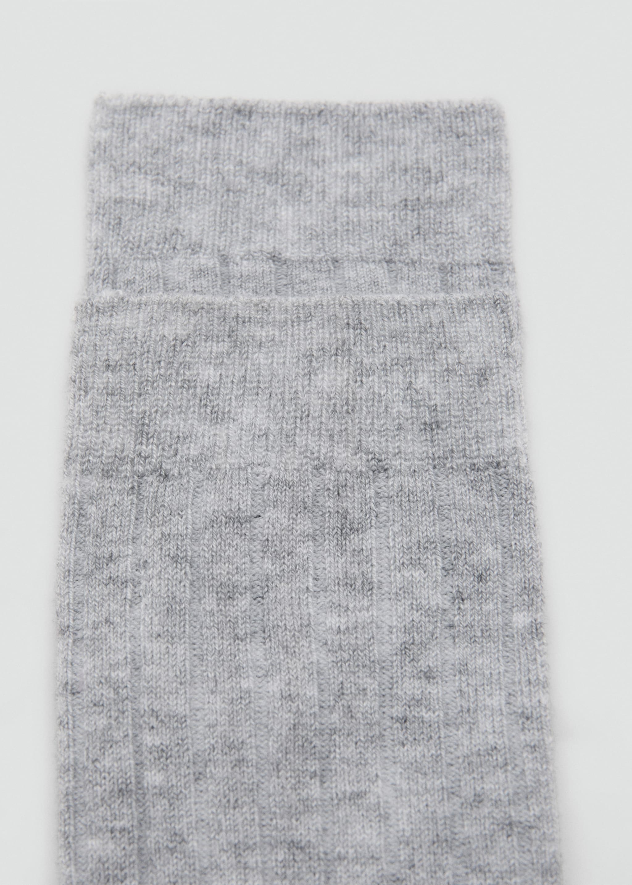 Ribbed wool blend socks - Medium plane, Medium Heather Grey. Ref: 17095971-00.