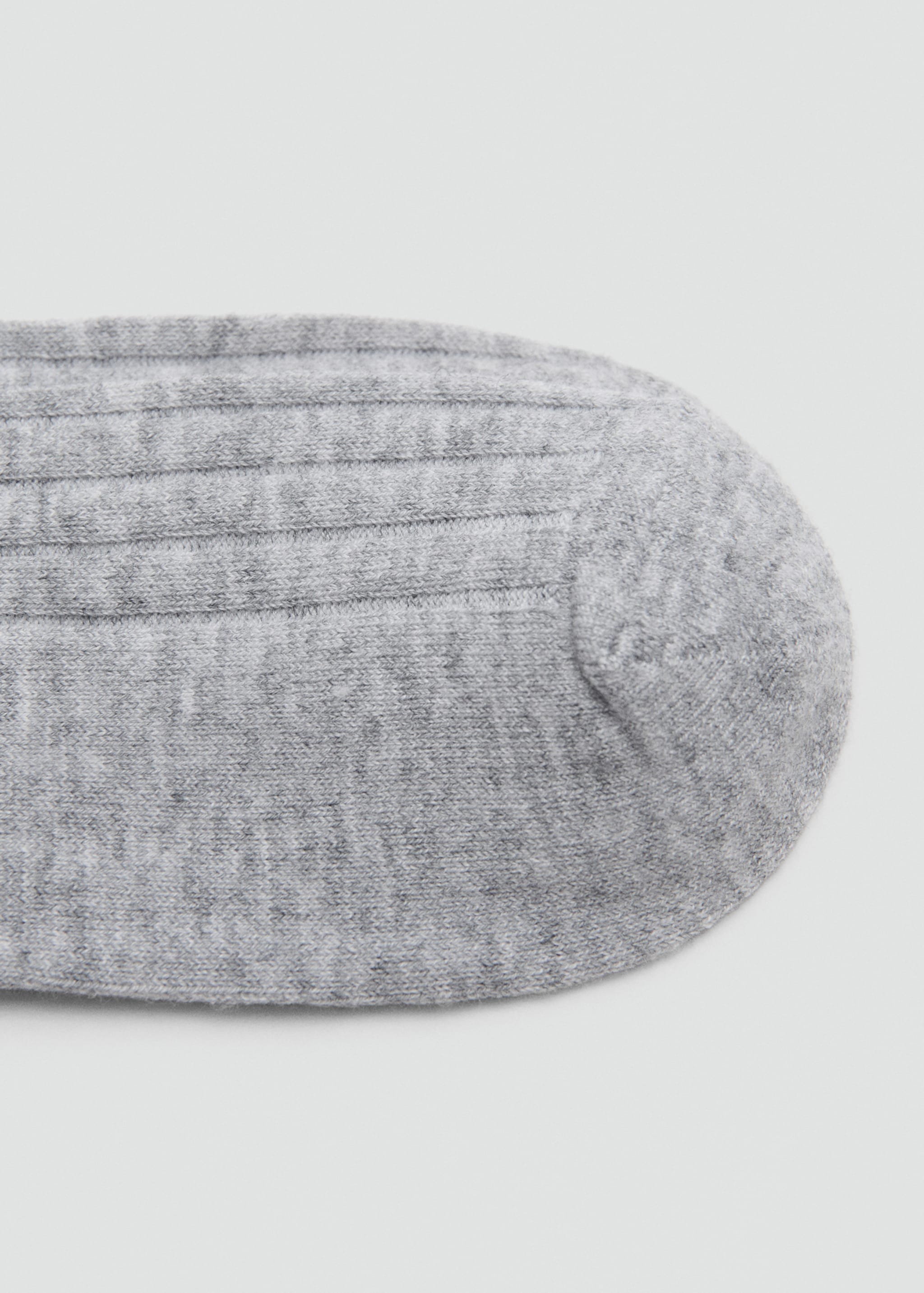 Ribbed wool blend socks - Details of the article 1, Medium Heather Grey. Ref: 17095971-00.
