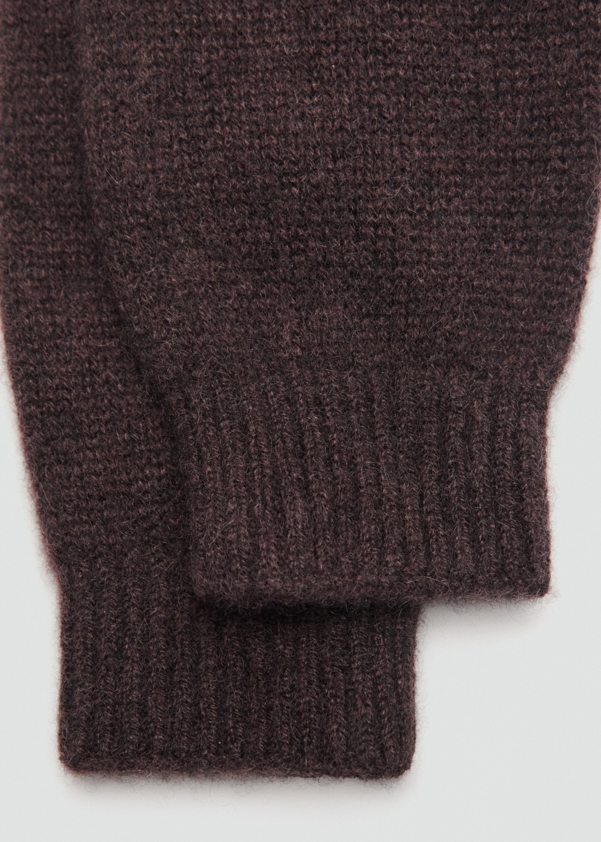 100% Cashmere gloves - Medium plane, Chocolate. Ref: 17095975-00.