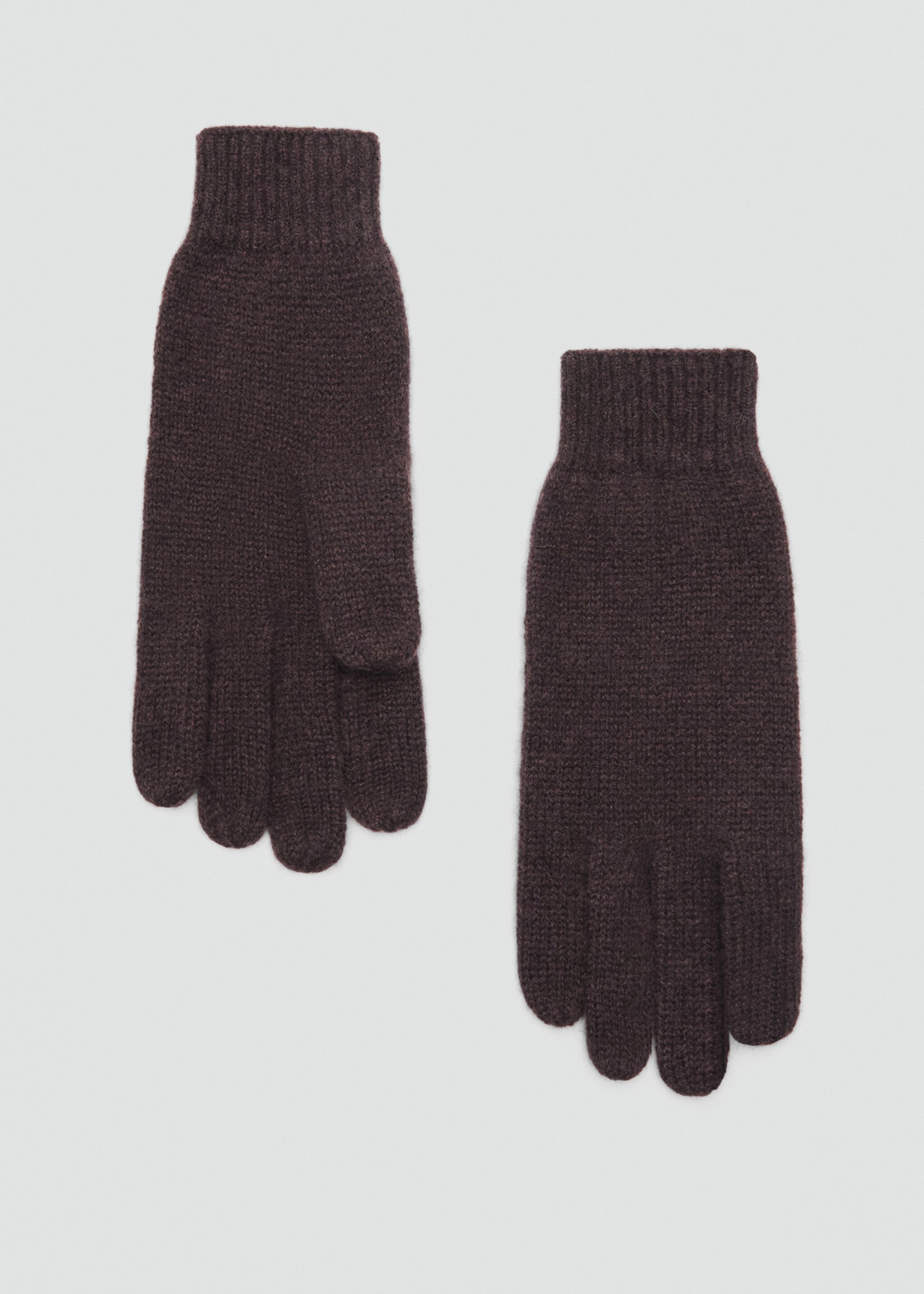 100% Cashmere gloves - Article without model, Chocolate. Ref: 17095975-00.