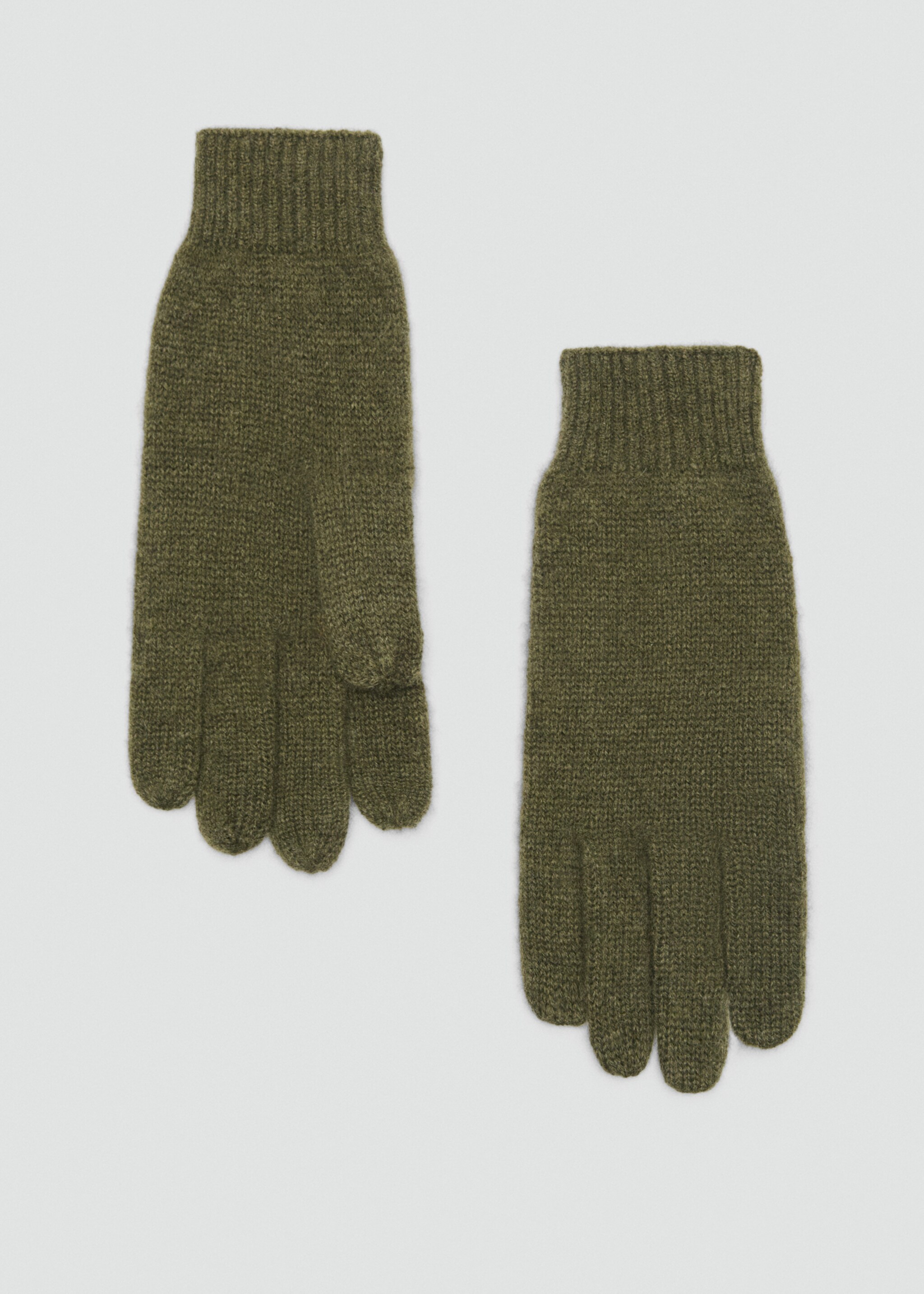 100% Cashmere gloves - Article without model, Medium Green. Ref: 17095975-00.