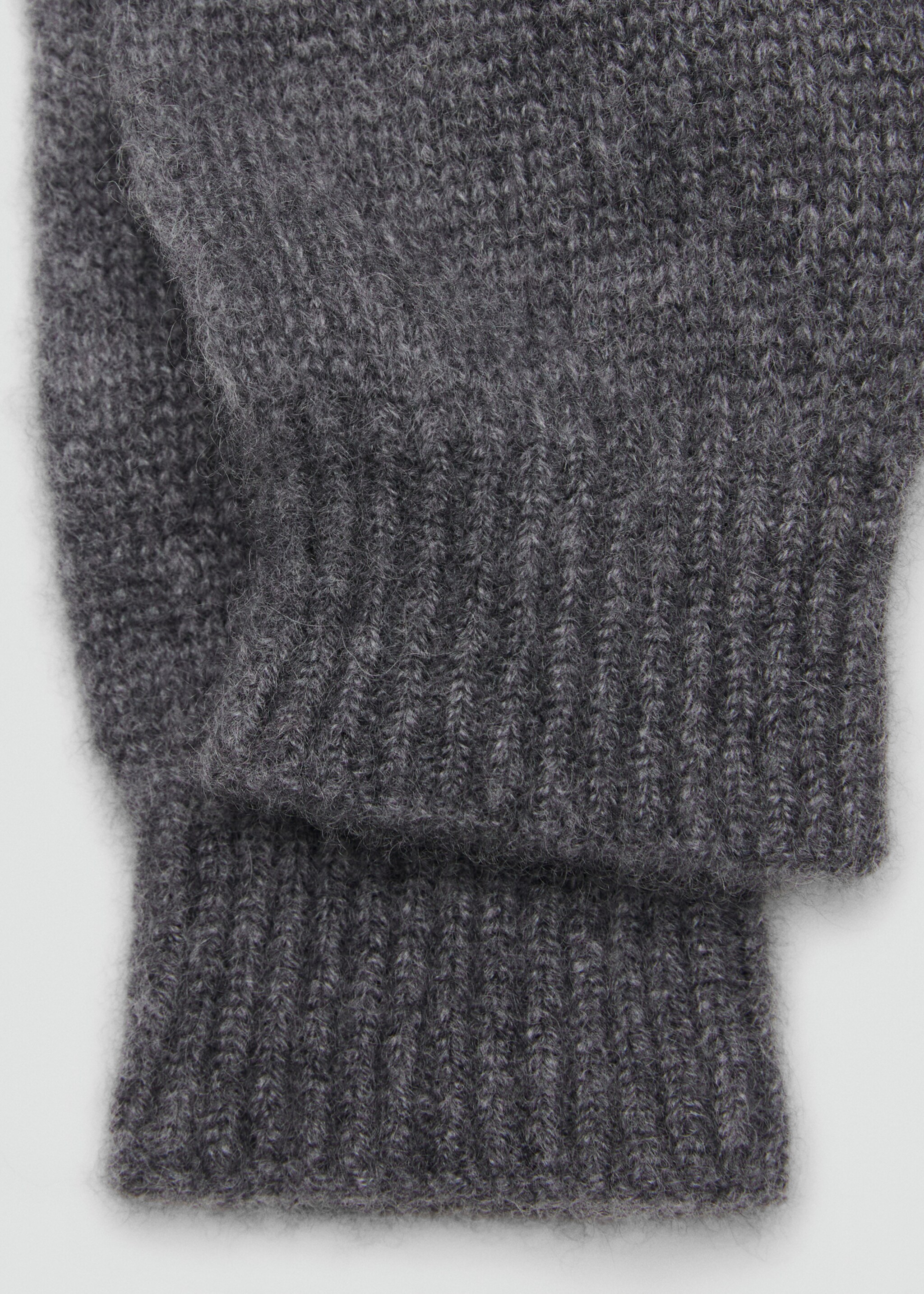 100% Cashmere gloves - Medium plane, Medium Heather Grey. Ref: 17095975-00.