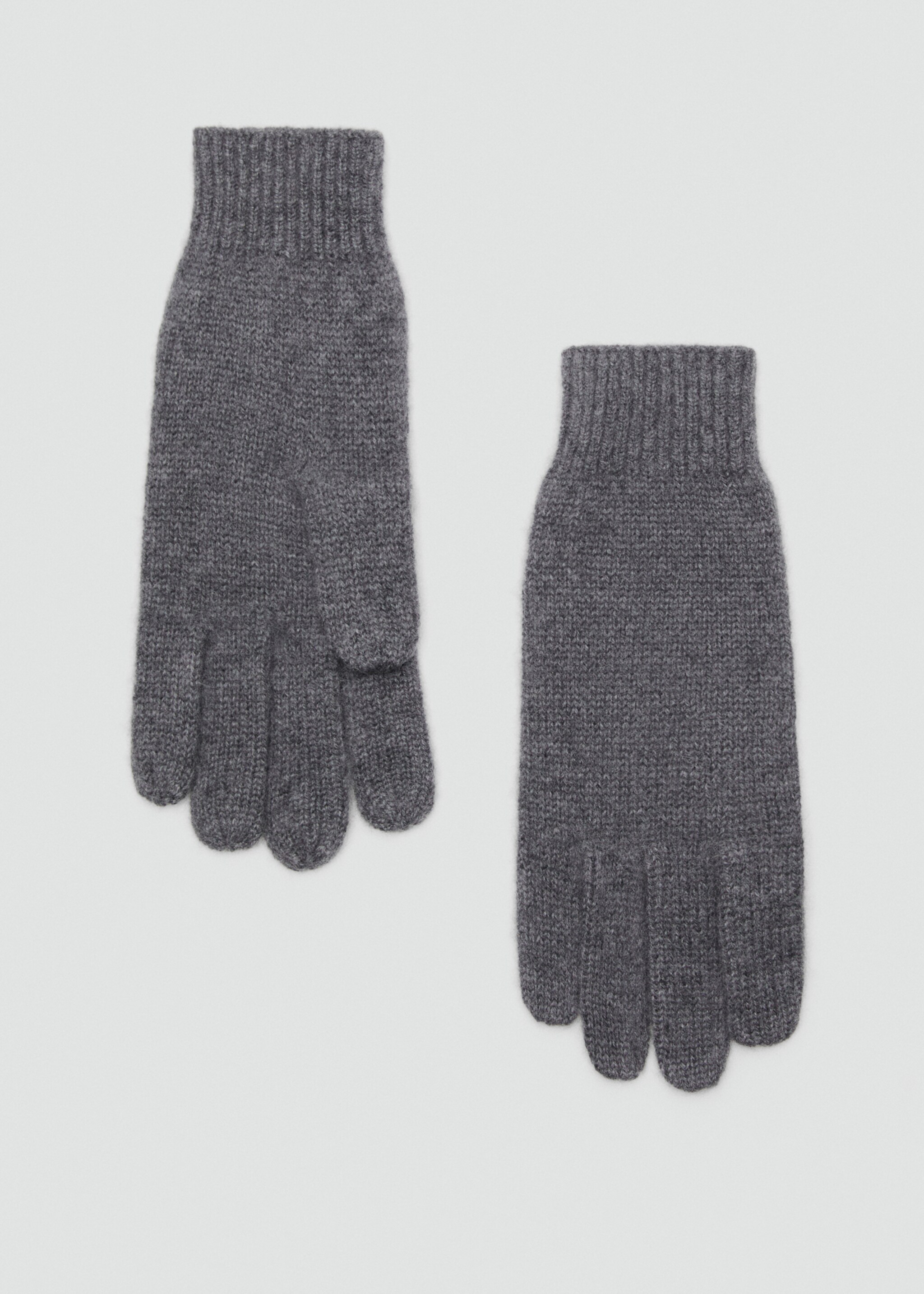 100% Cashmere gloves - Article without model, Medium Heather Grey. Ref: 17095975-00.