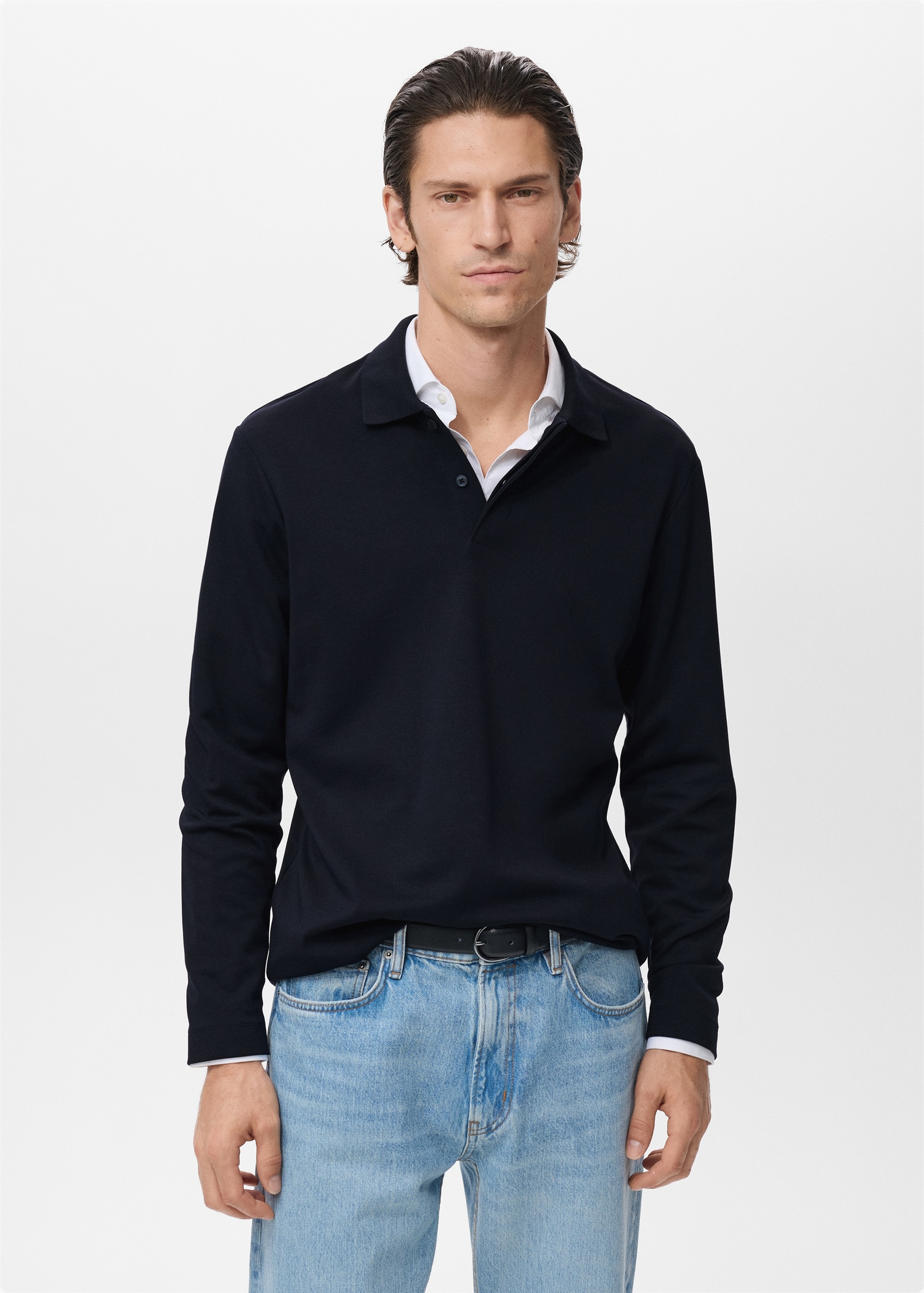 Pull-over polo maille regular-fit Homme MANGO France