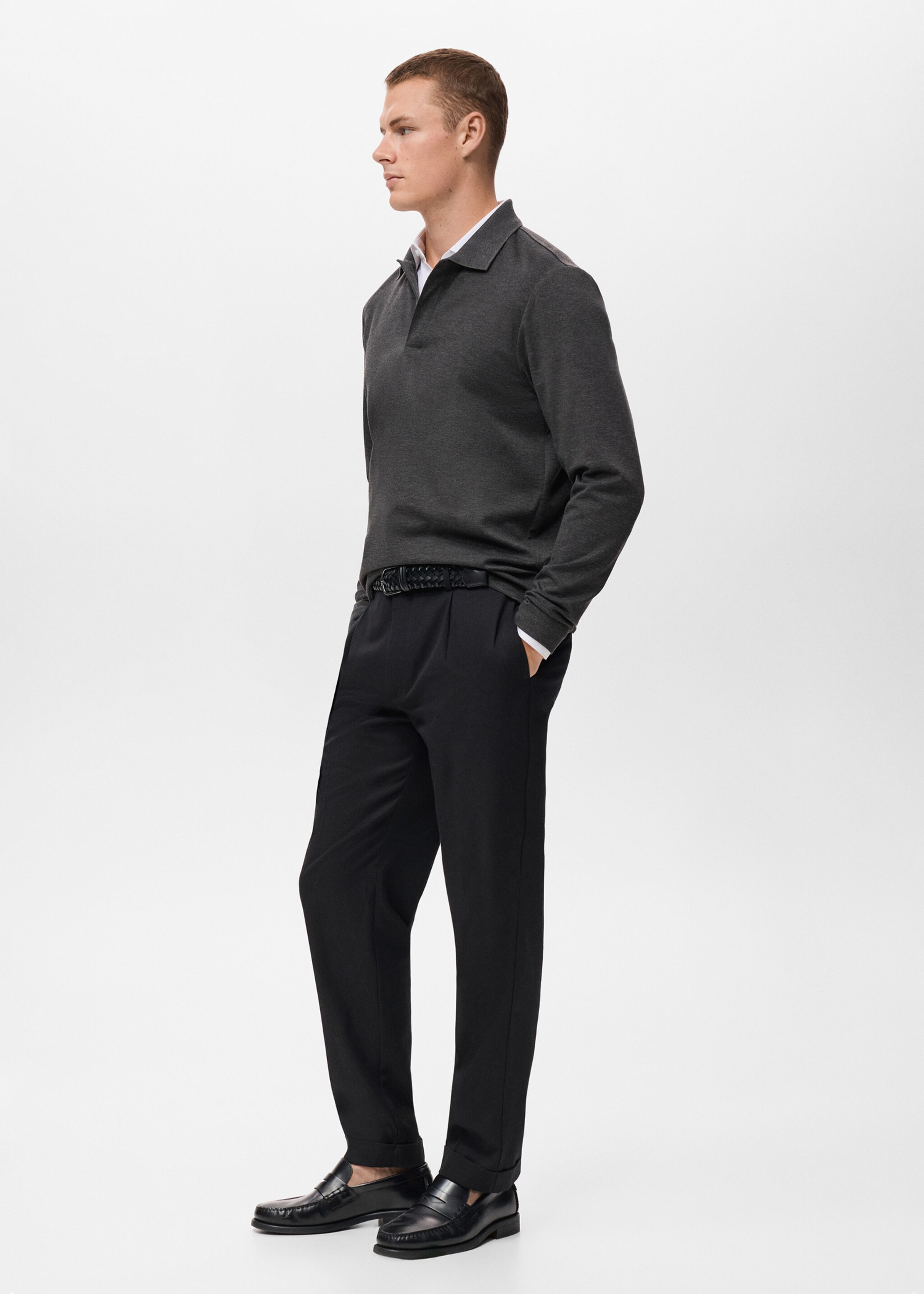 Jersey polo punto regular fit - Detalle del artículo 2, Gris oscuro vigoré. Ref: 17095976-00.