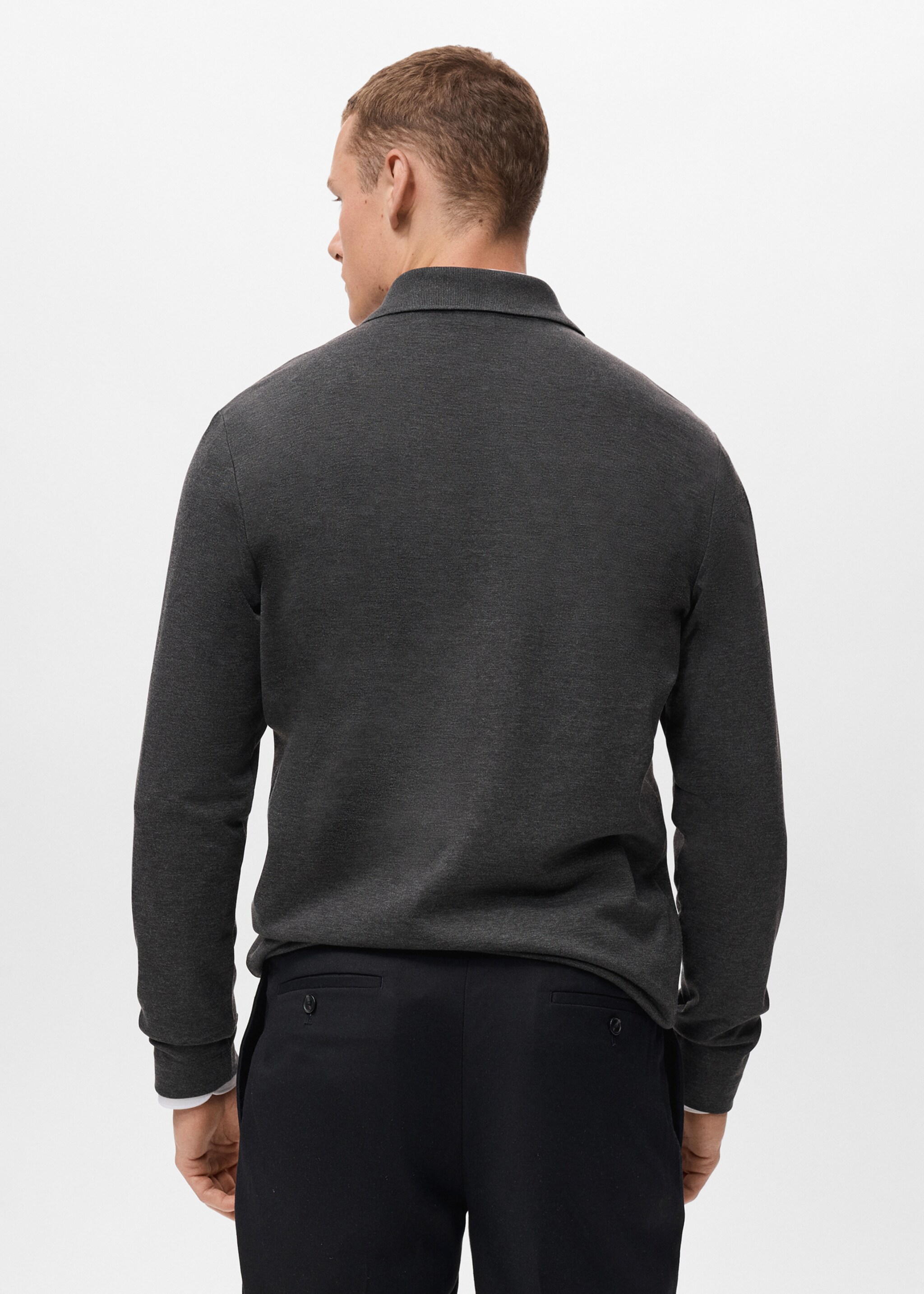 Jersey polo punto regular fit - Reverso del artículo, Gris oscuro vigoré. Ref: 17095976-00.