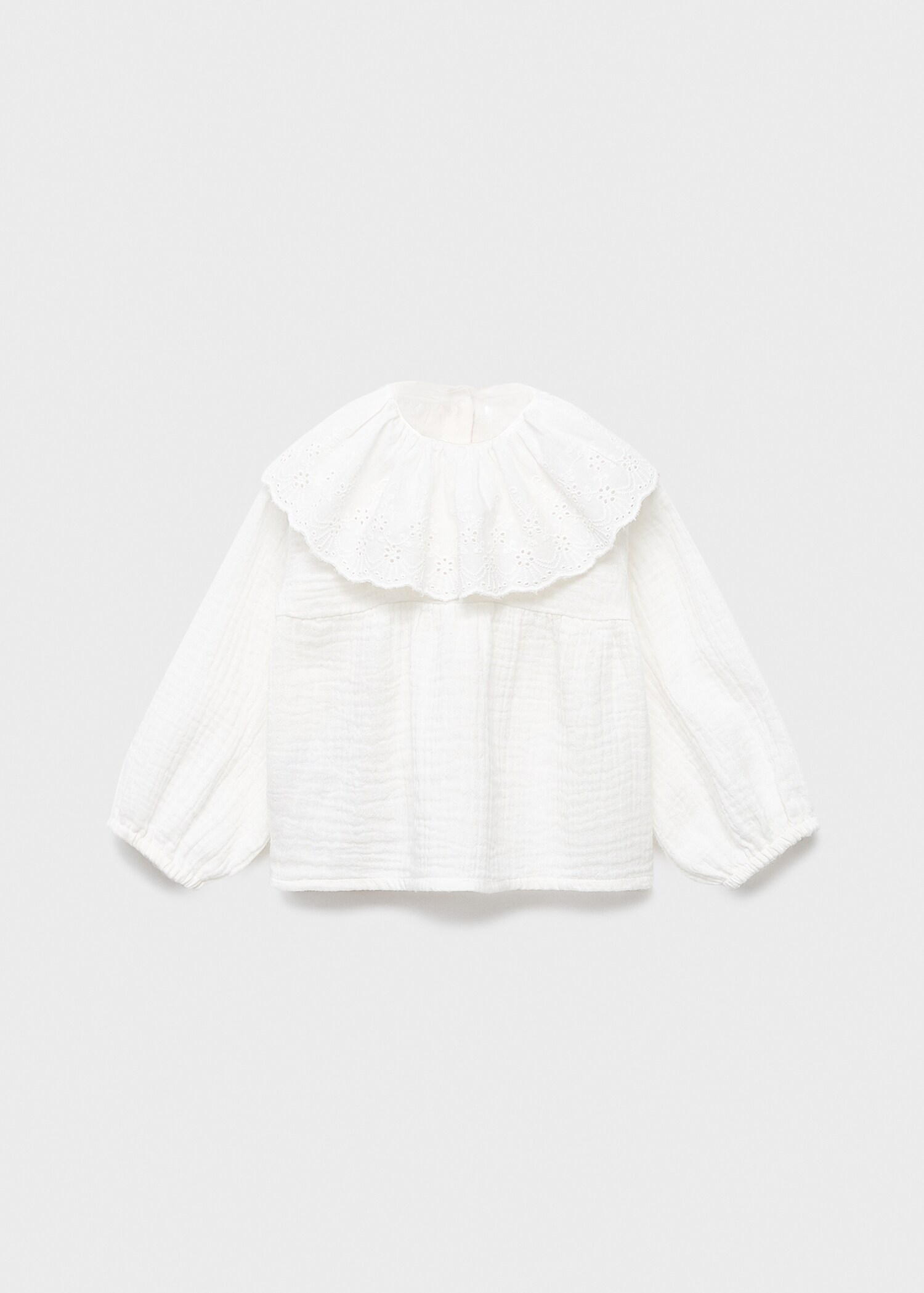Embroidered babydoll-collar blouse - Article without model