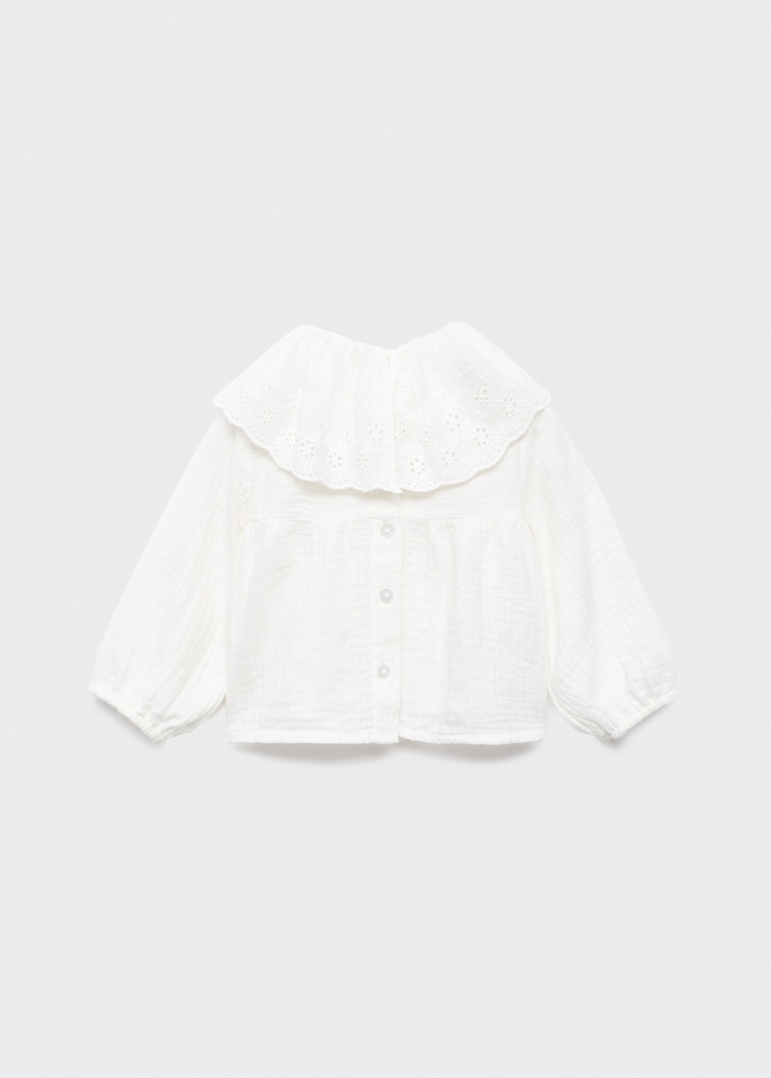 Embroidered babydoll-collar blouse - Reverse of the article