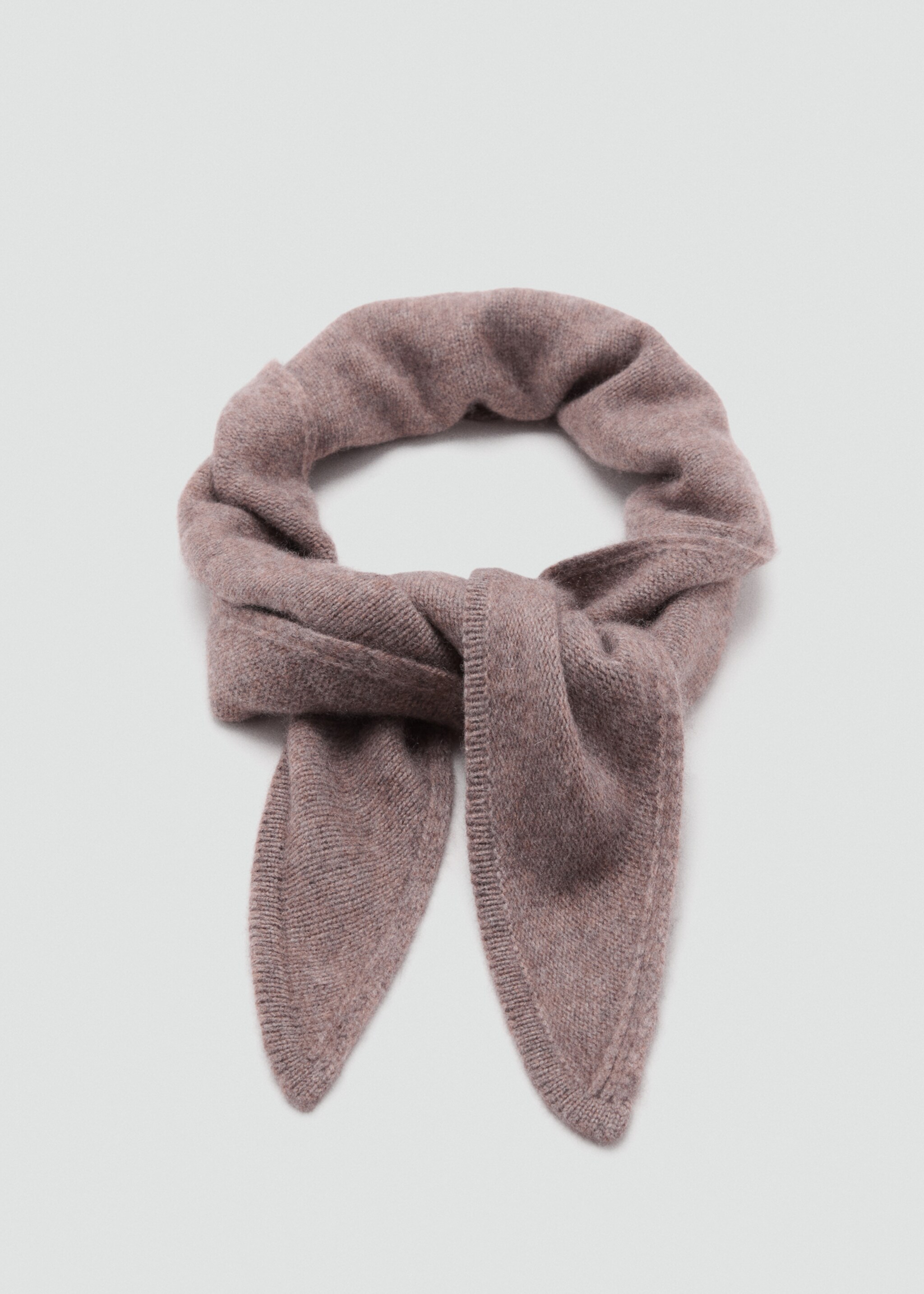 Cashmere-blend knitted shawl - Details of the article 1, Medium Brown. Ref: 17095983-00.