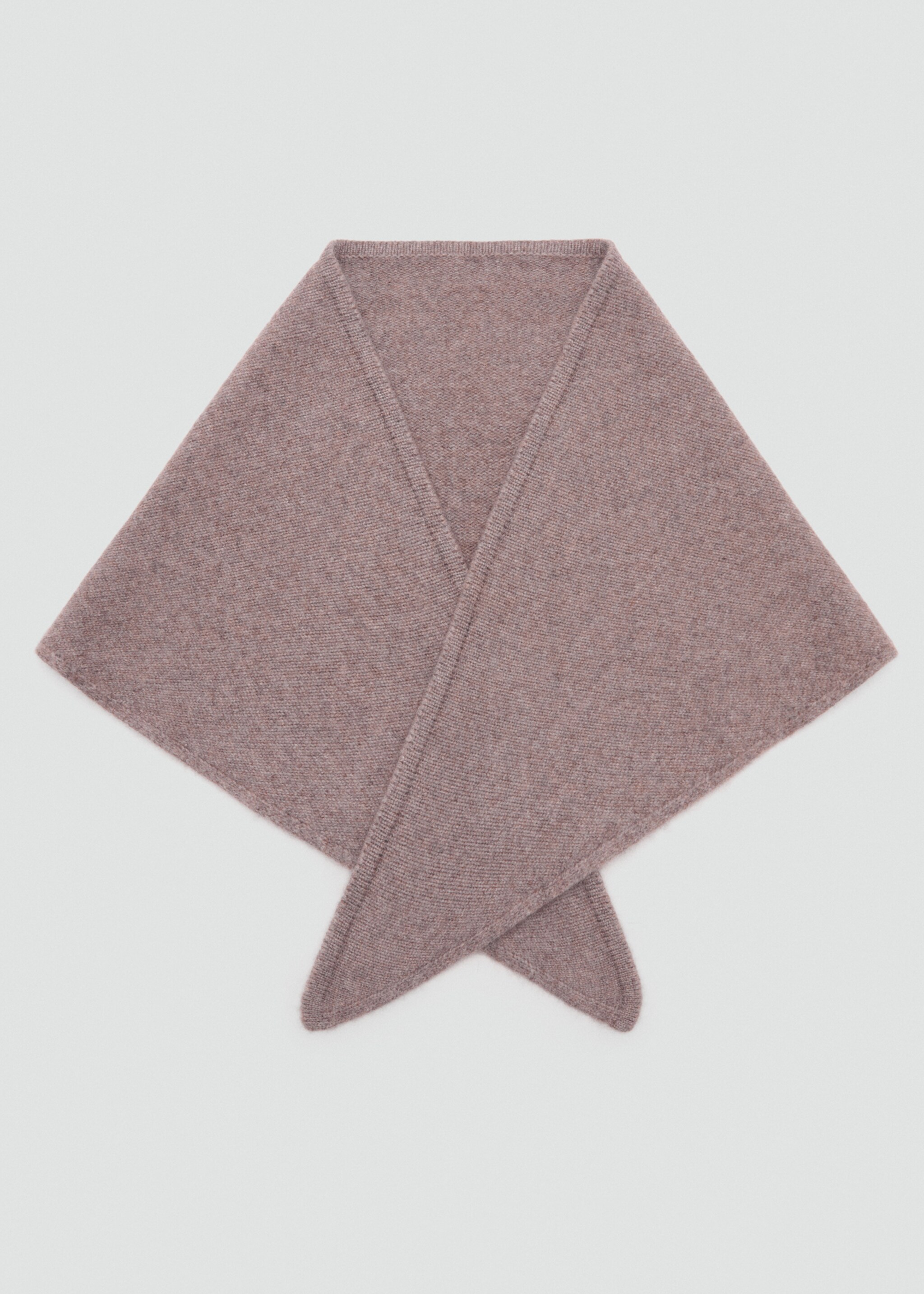 Cashmere-blend knitted shawl - Details of the article 2, Medium Brown. Ref: 17095983-00.