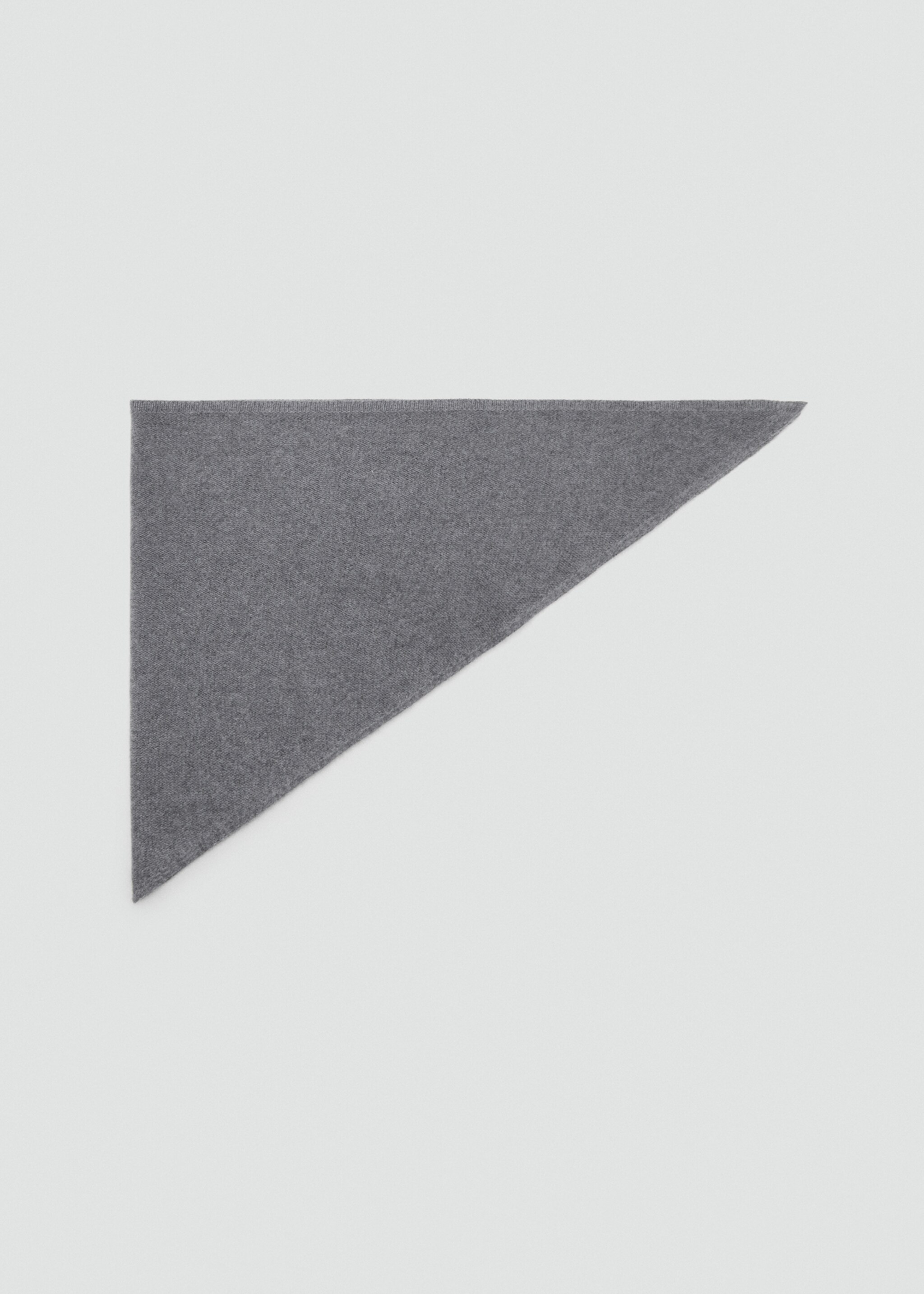 Cashmere-blend knitted shawl - Article without model, Dark Heather Grey. Ref: 17095983-00.