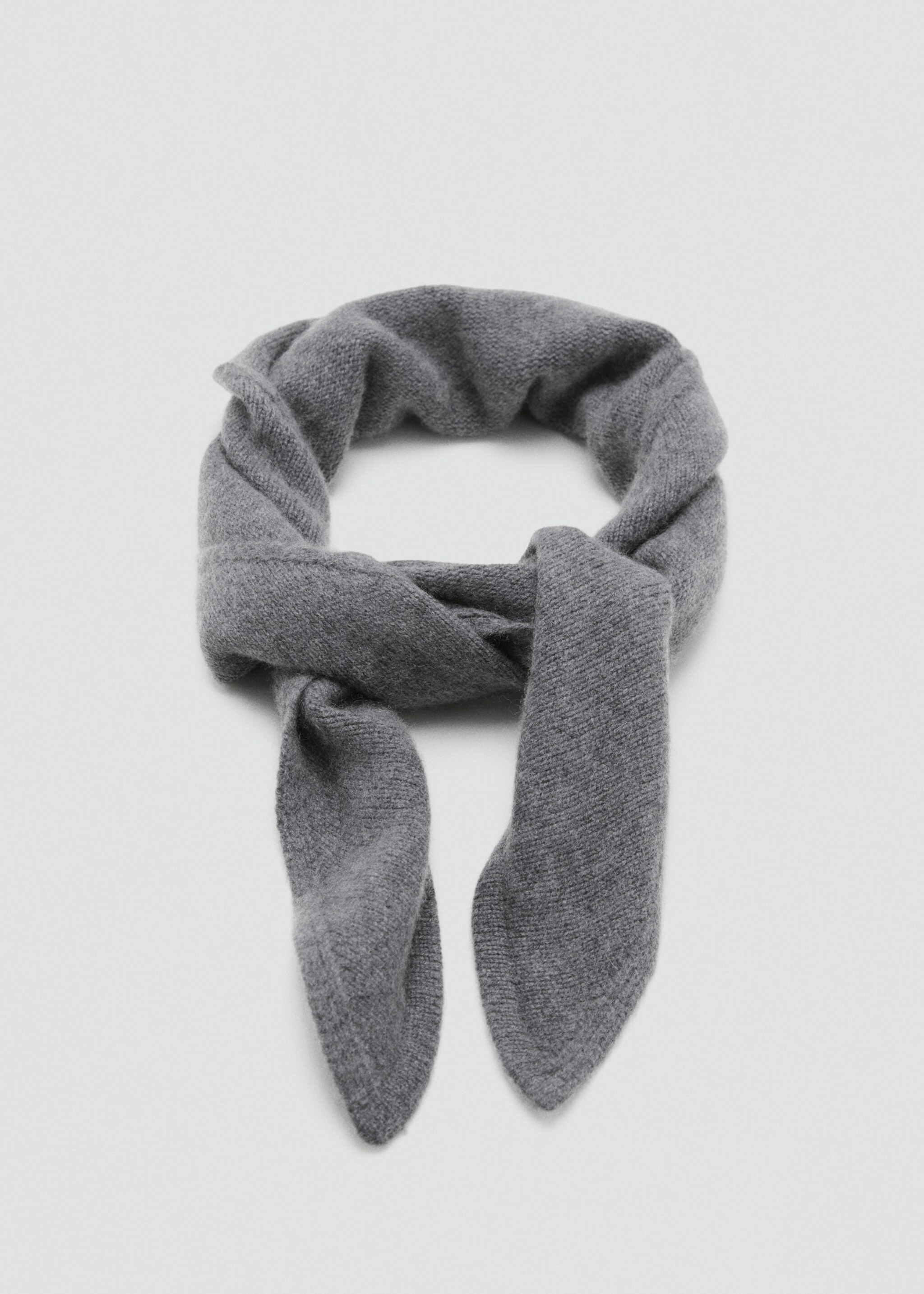 Cashmere-blend knitted shawl - Details of the article 1, Dark Heather Grey. Ref: 17095983-00.