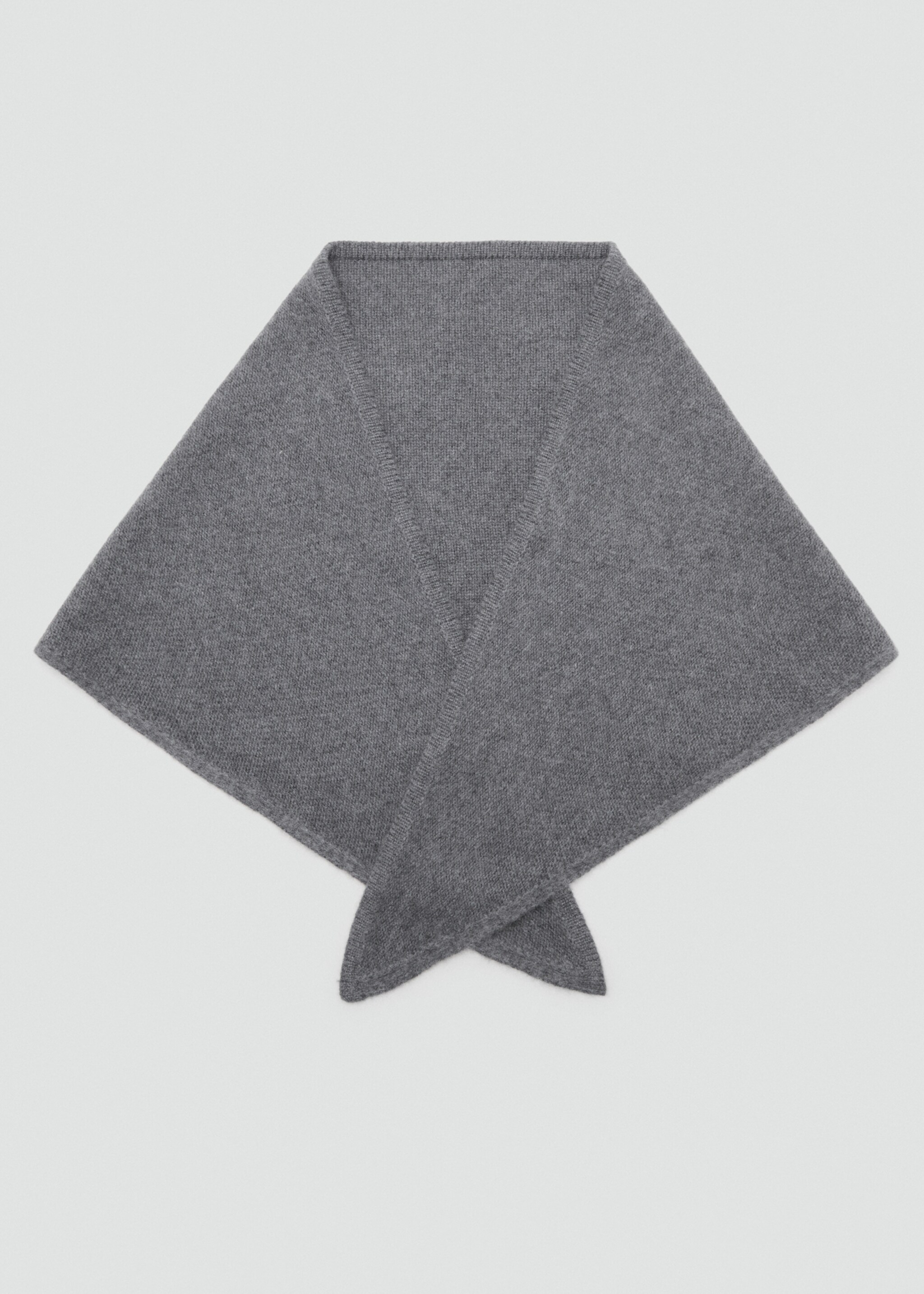 Cashmere-blend knitted shawl - Details of the article 2, Dark Heather Grey. Ref: 17095983-00.