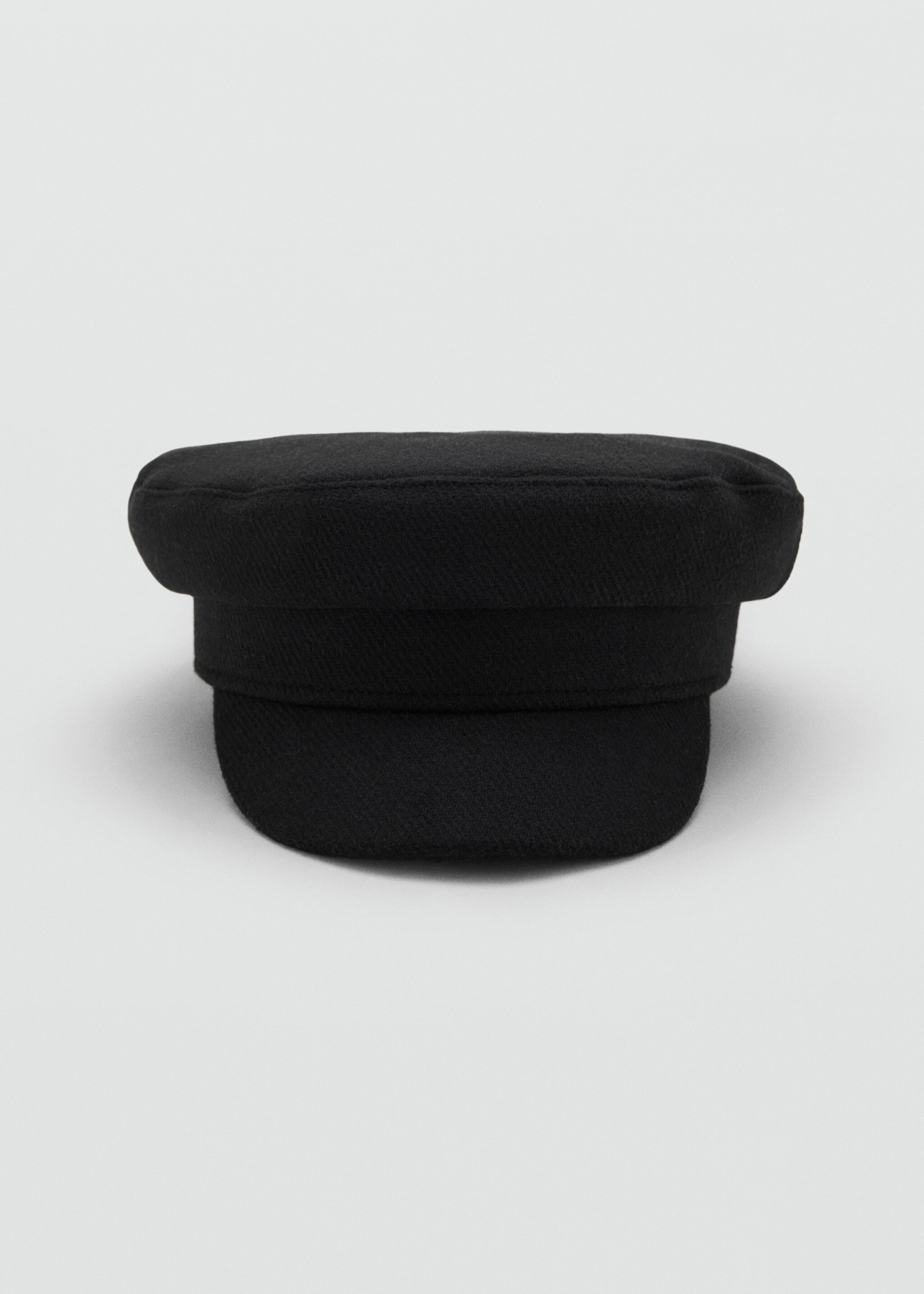 Rigid wool-blend baker boy cap - Medium plane, Black. Ref: 17095987-00.