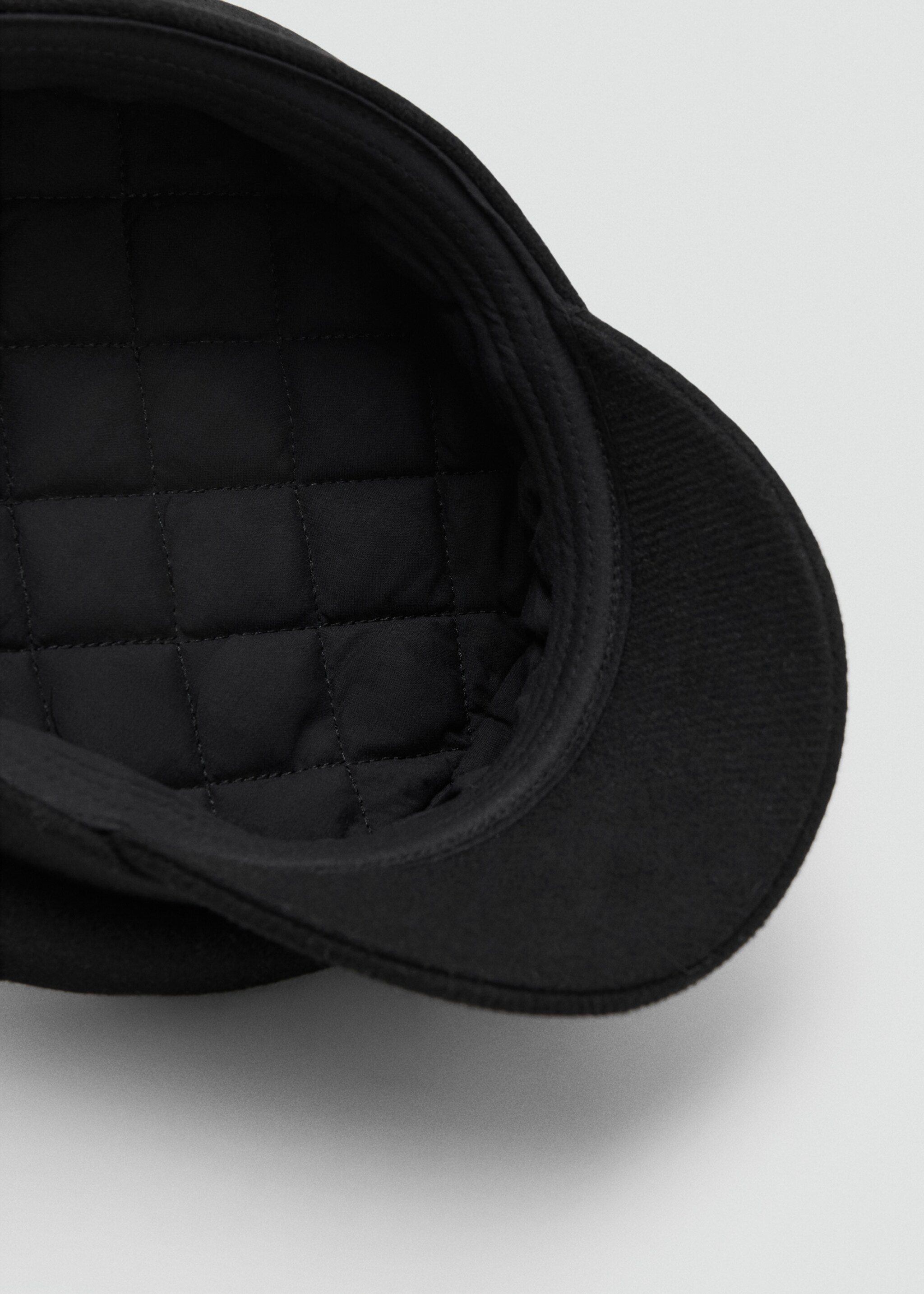 Rigid wool-blend baker boy cap - Details of the article 1, Black. Ref: 17095987-00.