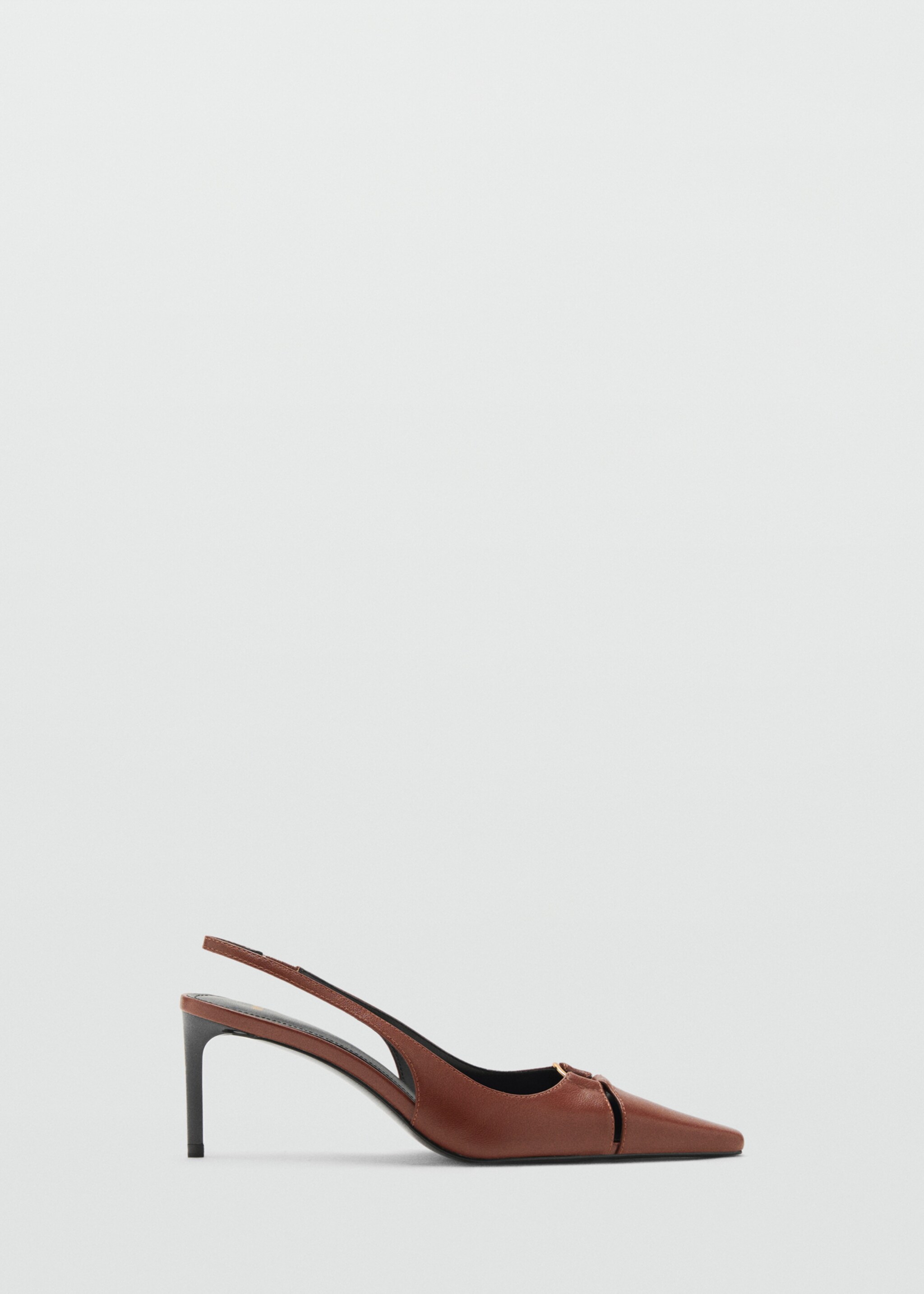 Leather heeled shoes with ring - Article without model, Cognac. Ref: 17095989-00.