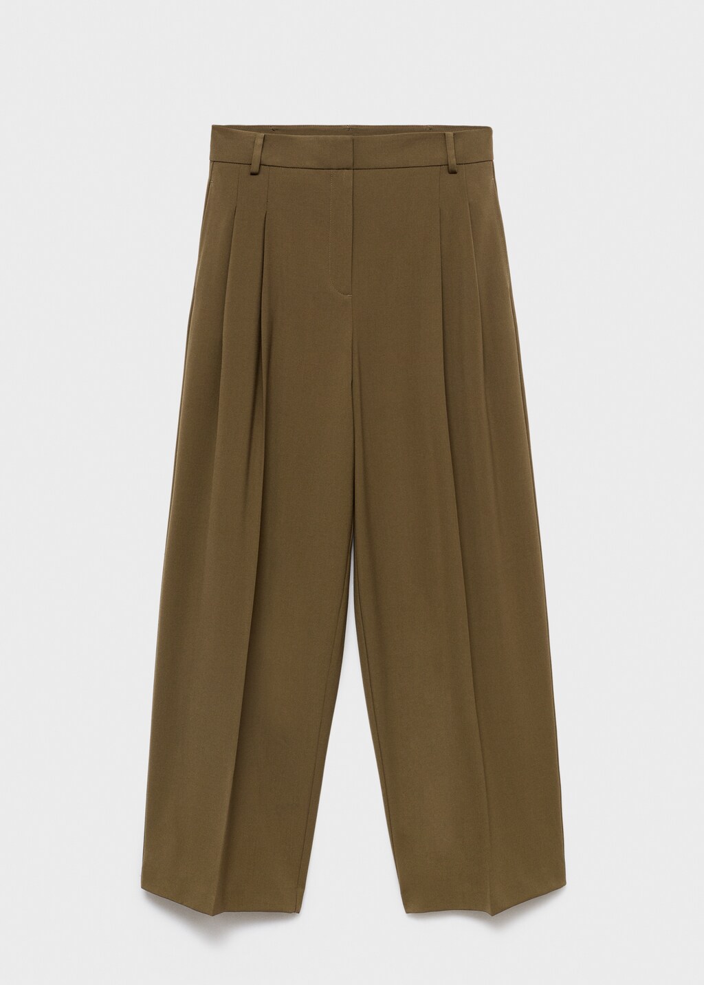 Wide leg mid-rise pleated trousers - image 4