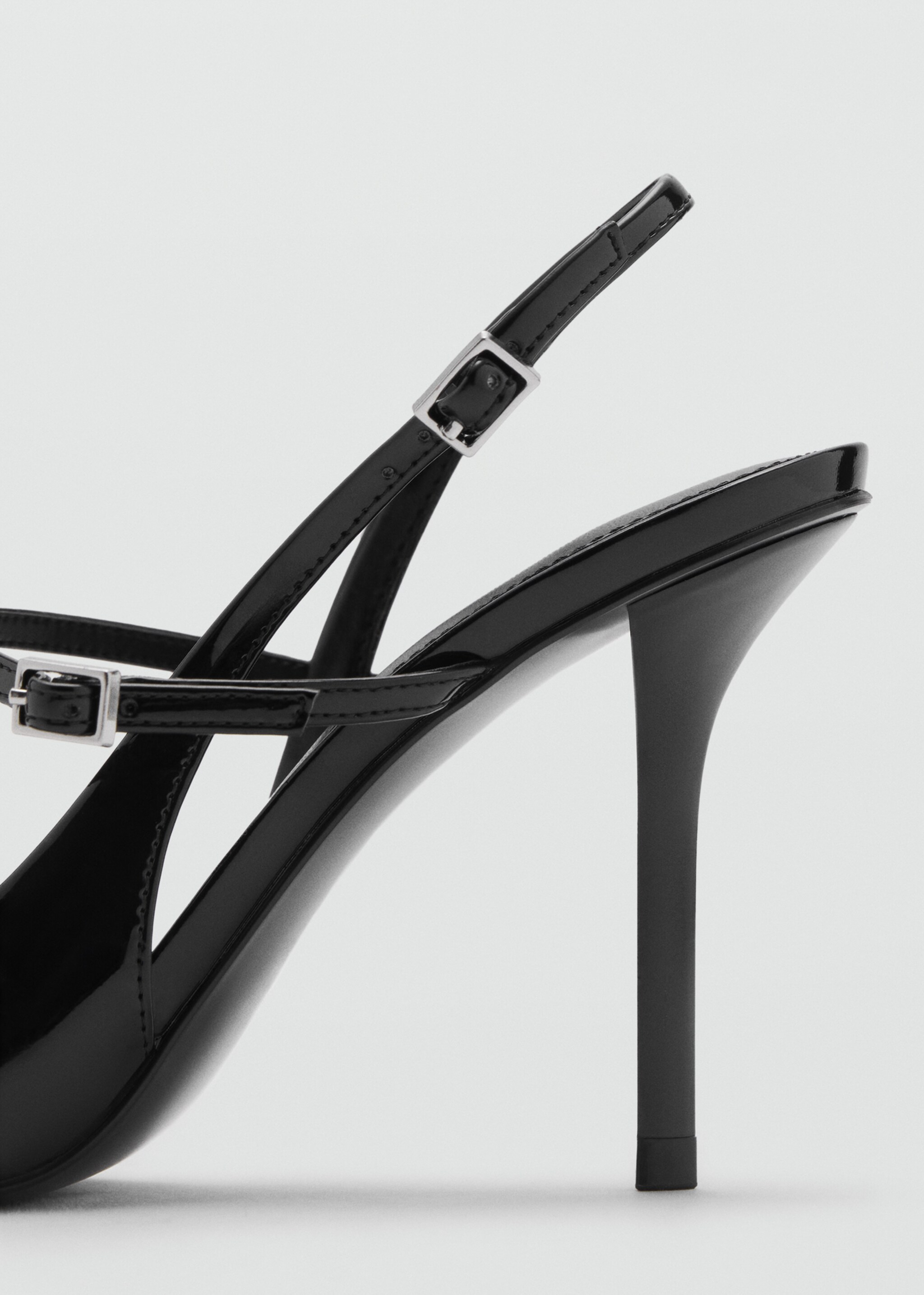 Patent leather shoes with straps and buckle - Details of the article 1, Black. Ref: 17095995-00.