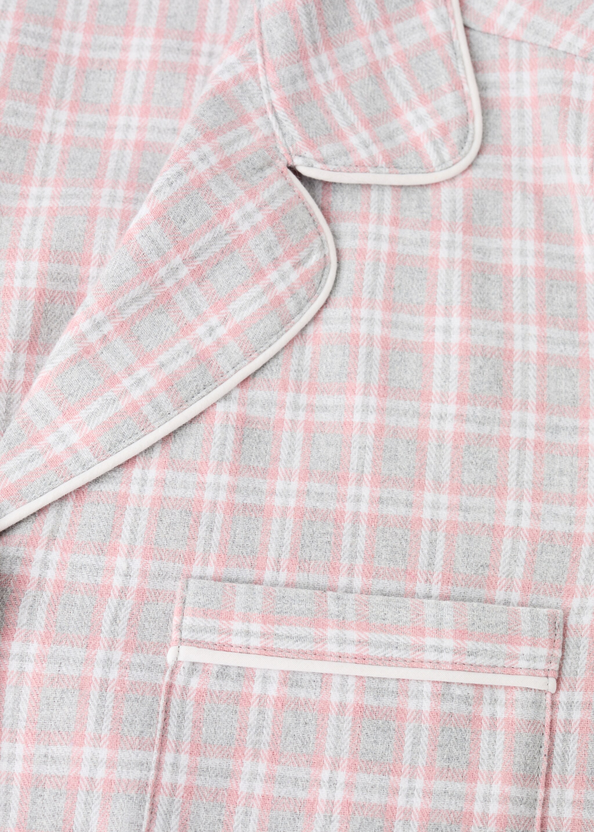 Two-pieces check long pyjamas - Details of the article 0, Light Heather Grey. Ref: 17095998-00.