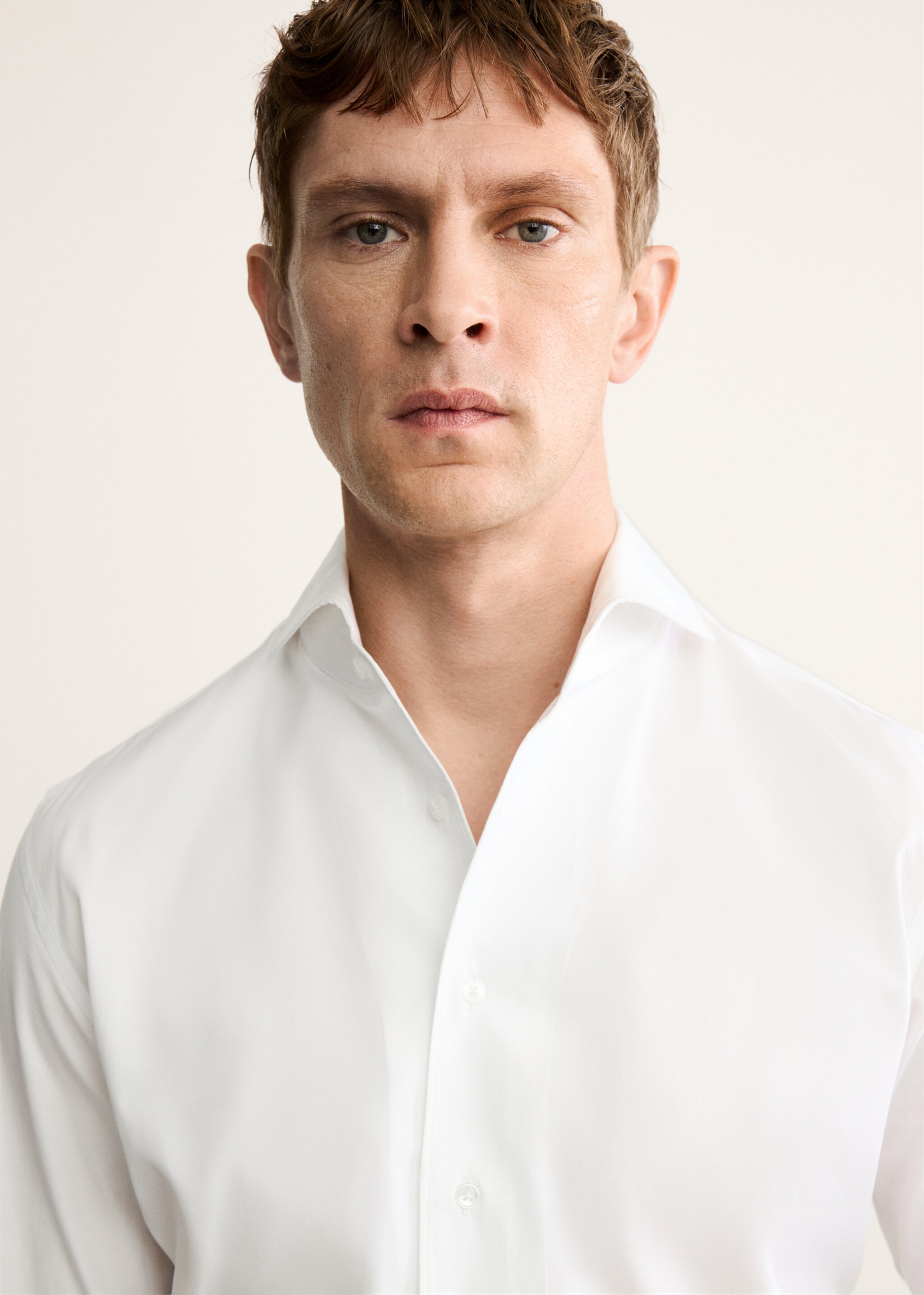 100% cotton dress shirt - Details of the article 1, White. Ref: 17095999-00.