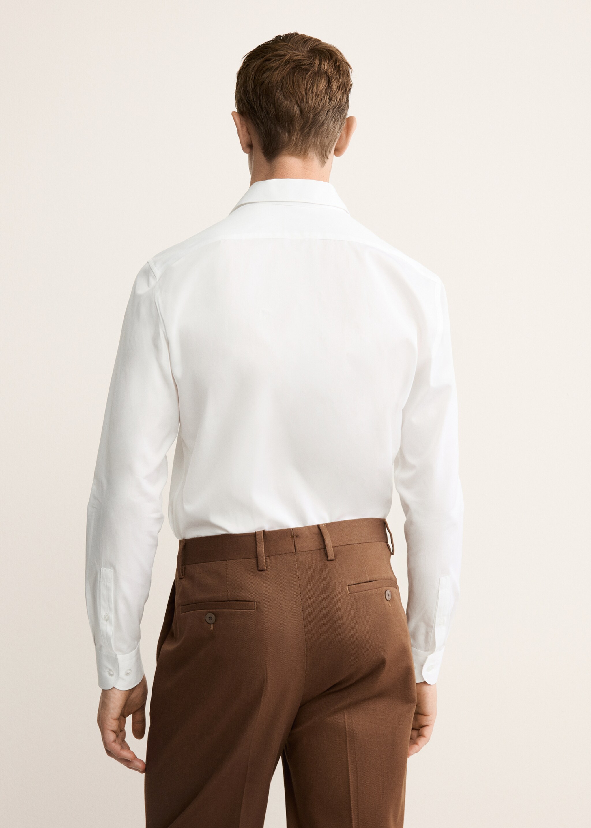 100% cotton dress shirt - Reverse of the article, White. Ref: 17095999-00.