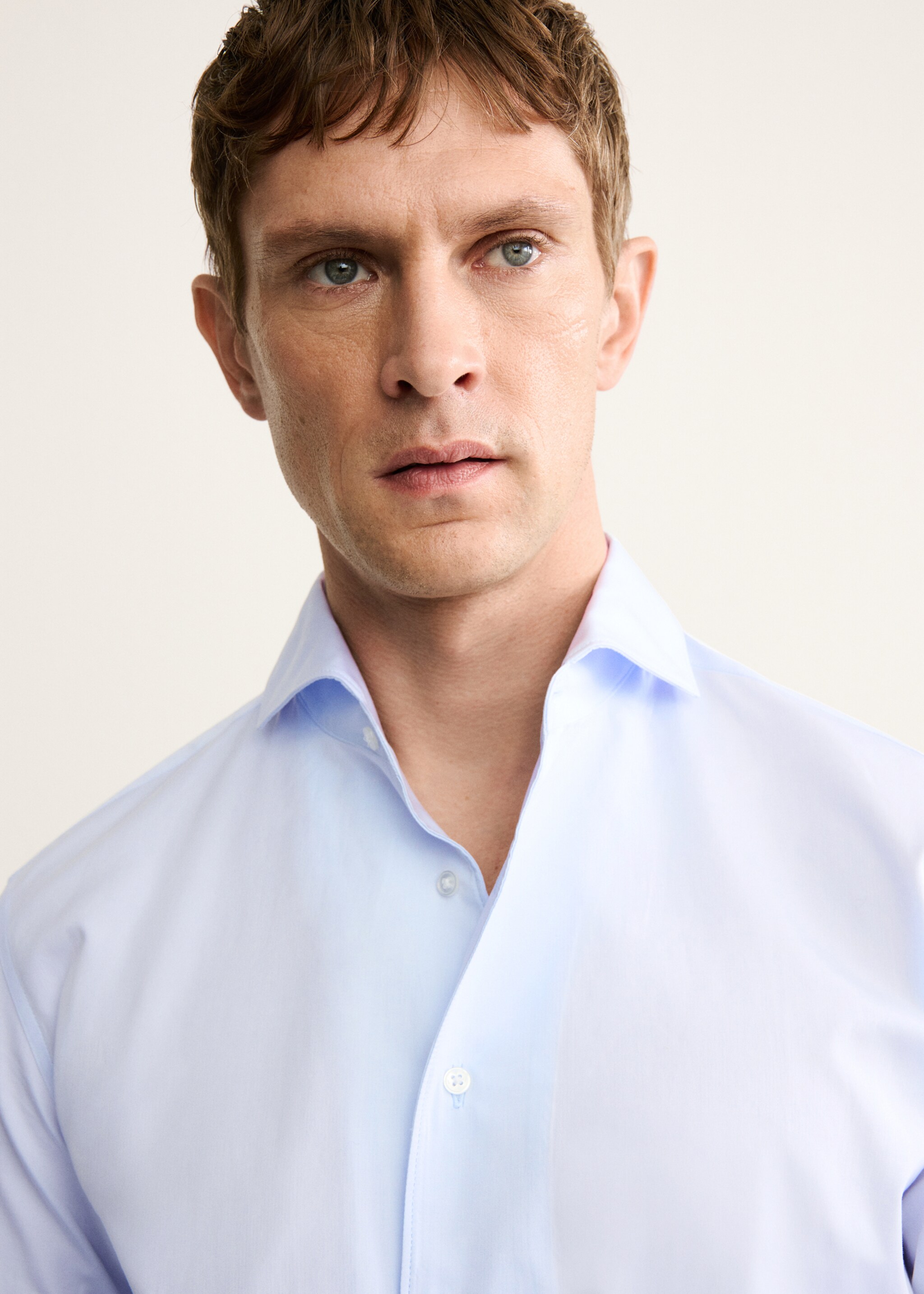 100% cotton dress shirt - Details of the article 1, Sky Blue. Ref: 17095999-00.
